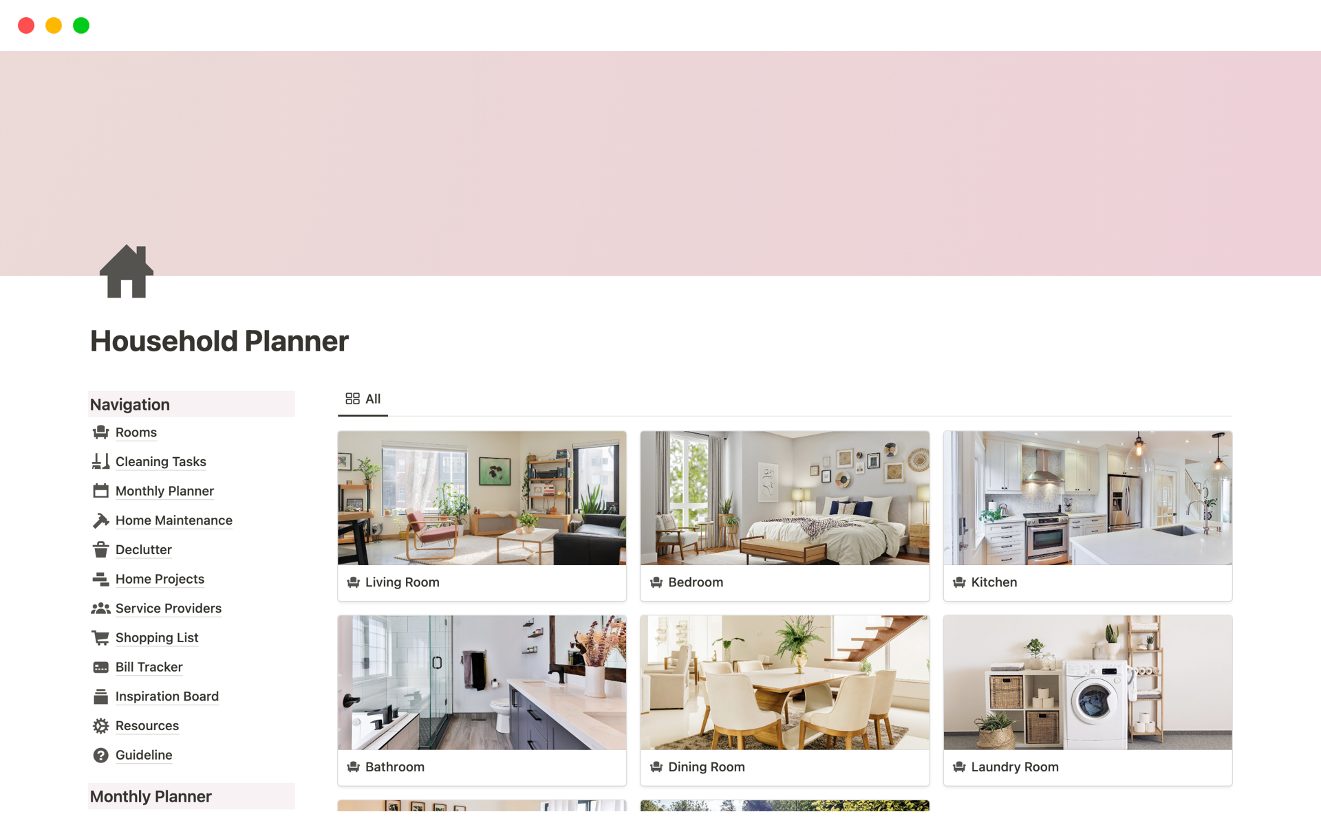 Household Planner and Home Managementのテンプレートのプレビュー