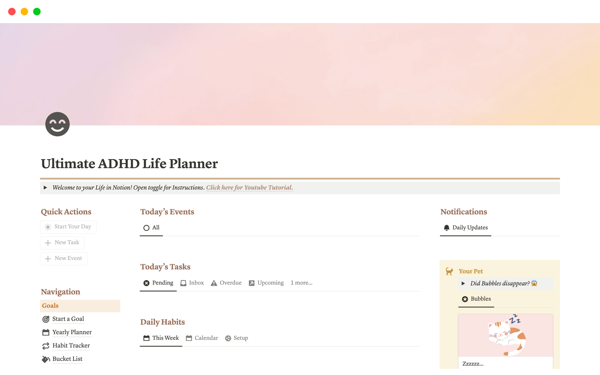 Vista previa de plantilla para Ultimate ADHD Life Planner