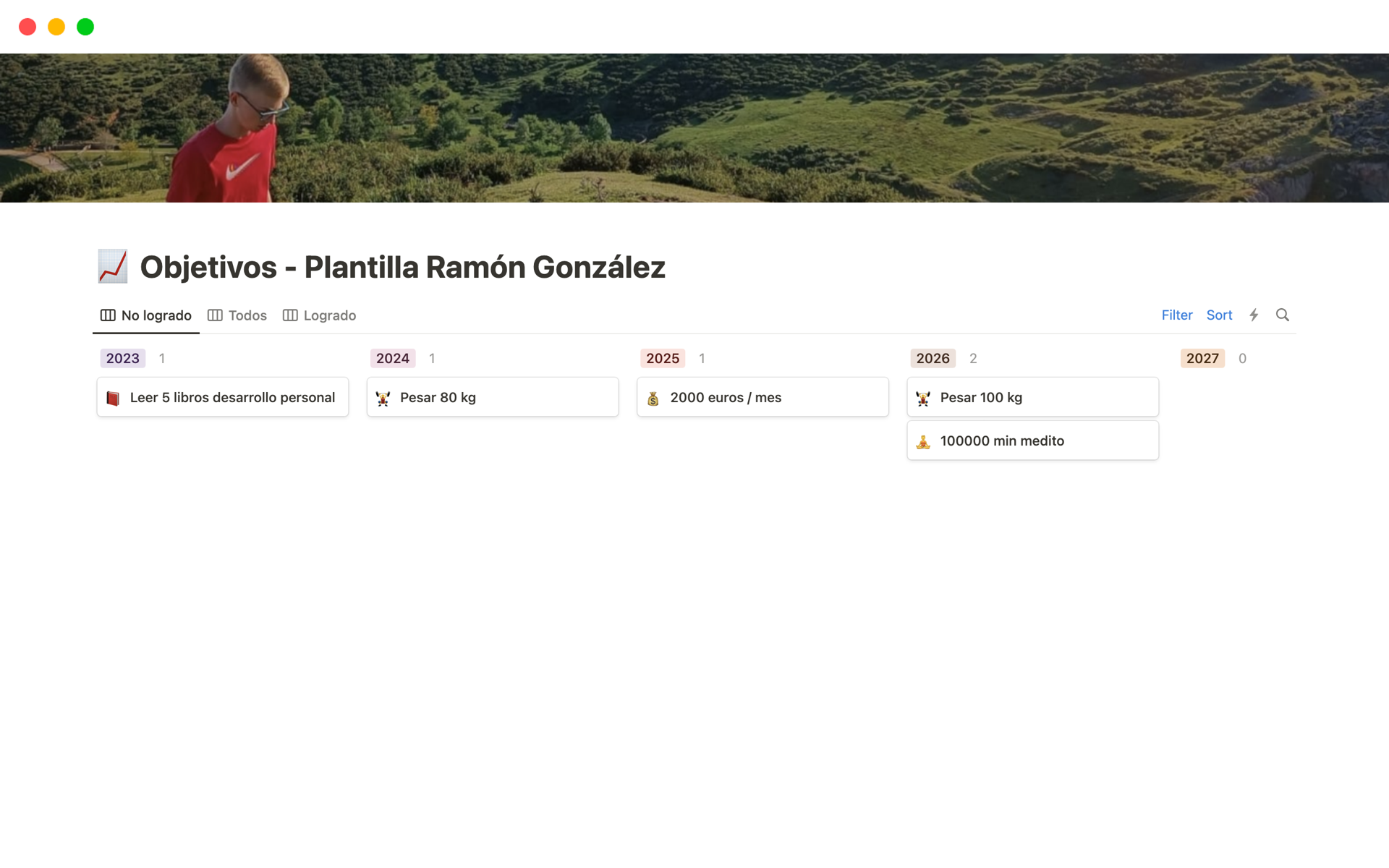 Vista previa de plantilla para Objetivos - Plantilla de Ramón González