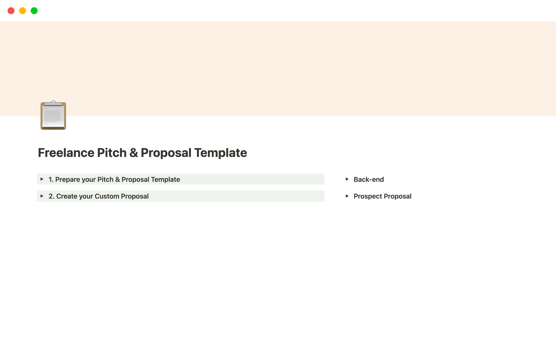 A template preview for Freelance Pitch & Proposal