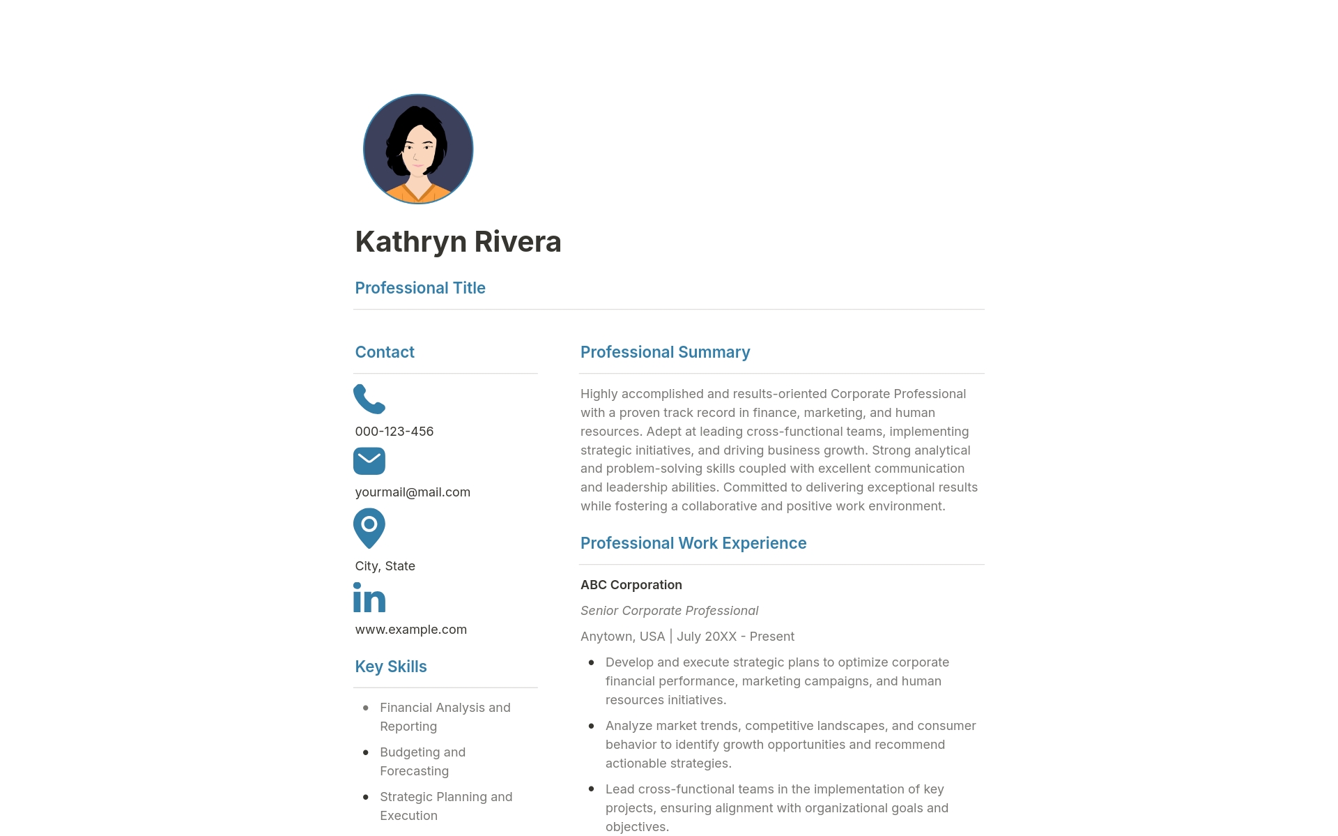 Professional Resume Cover Letter - Desktop