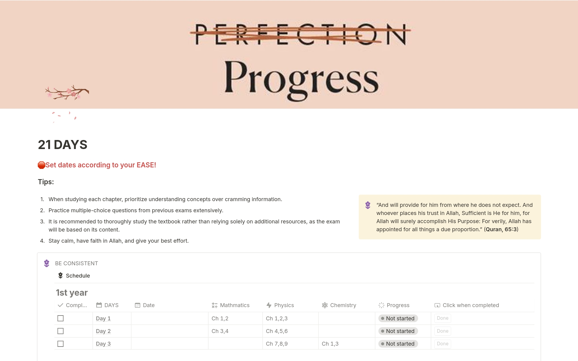 Introducing the premier tool for enhancing your preparation for entry tests: the Entry Test Preparation Notion Template! This meticulously crafted template serves as your comprehensive roadmap, offering customized study schedules for three distinct timeframes—21 days, 14 days, an
