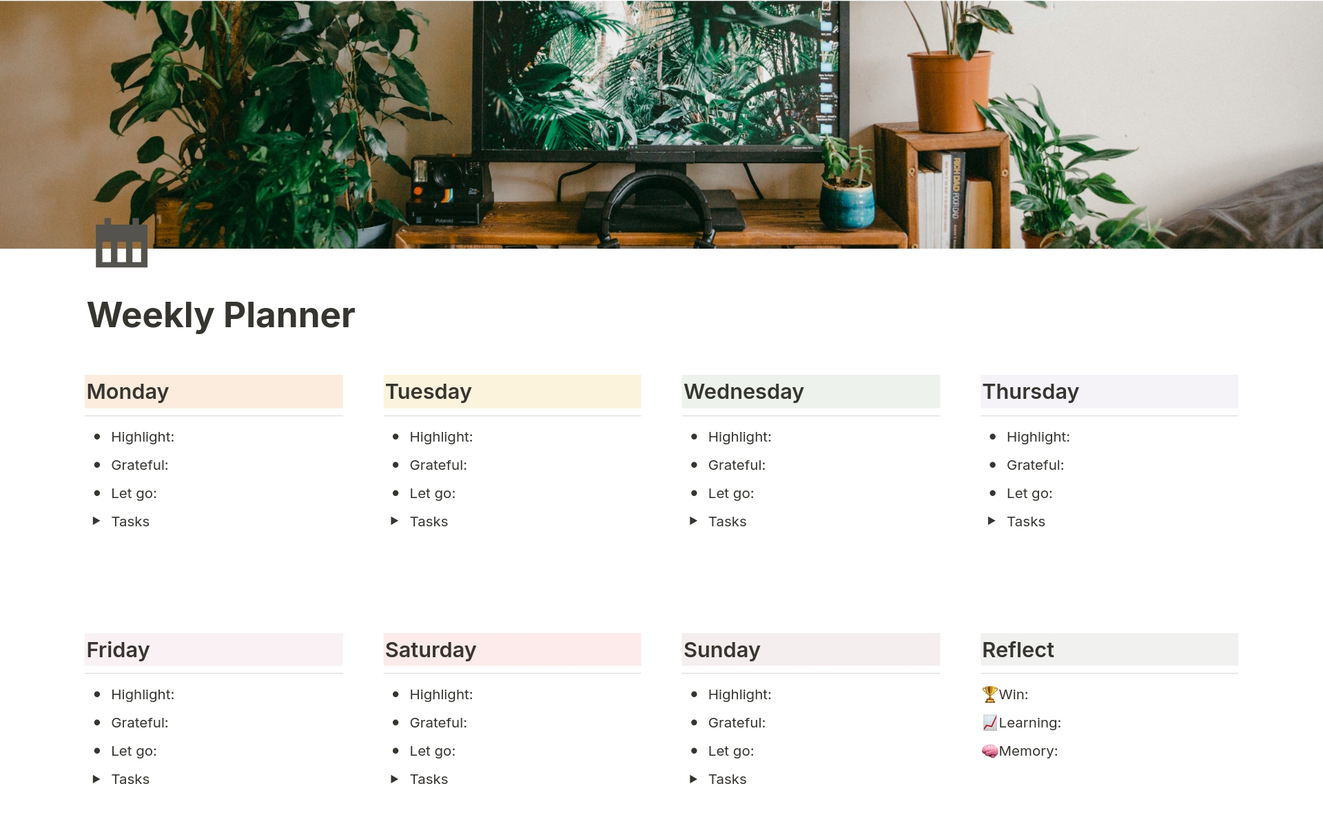 The Weekly Planner is your go-to tool designed to streamline and optimize your week effortlessly, offering a simple and intuitive template without complex databases or overwhelming features.