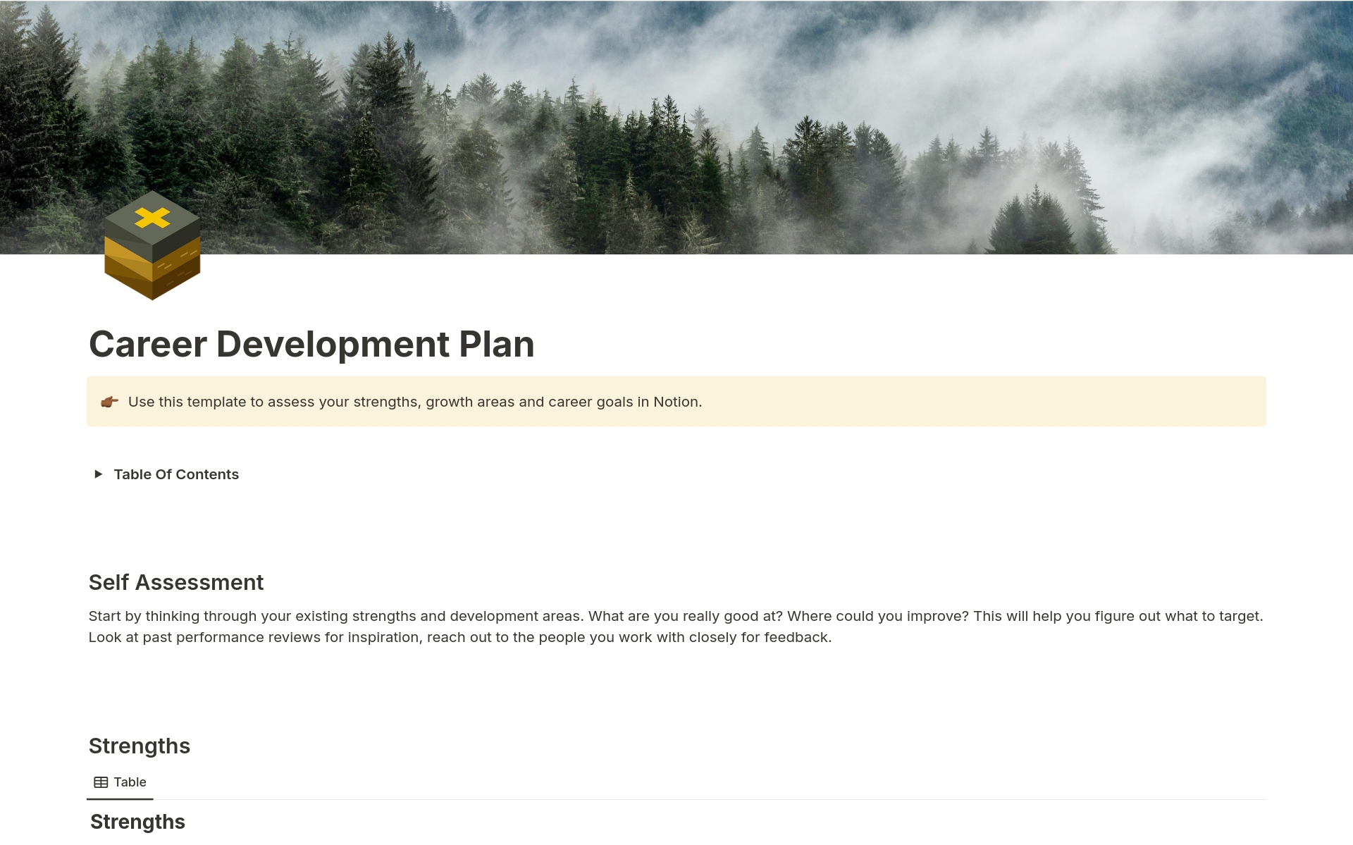 Use this template to help your employees assess their strengths, skills and goals in Notion.