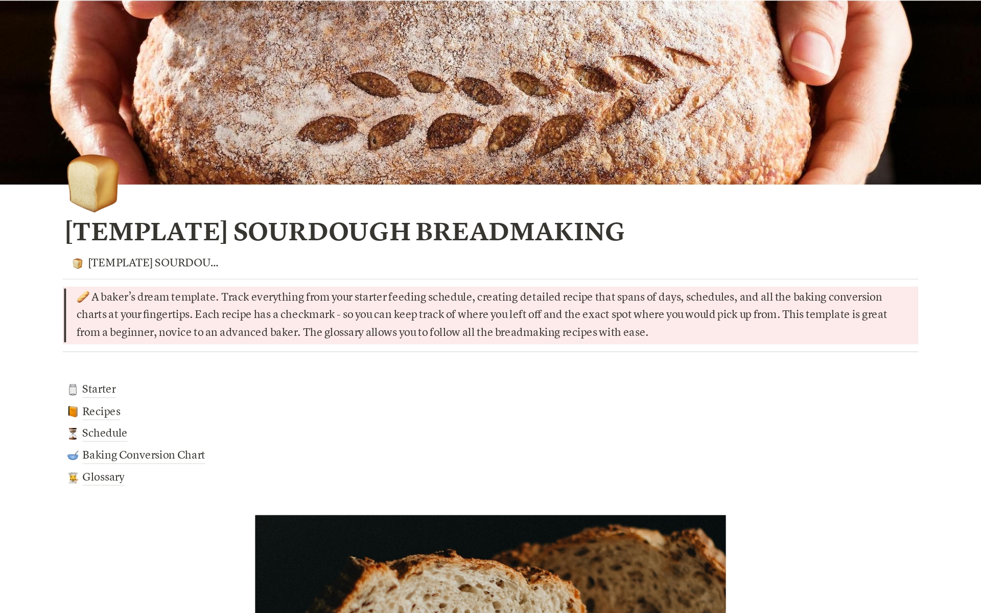 A template preview for SOURDOUGH BREADMAKING