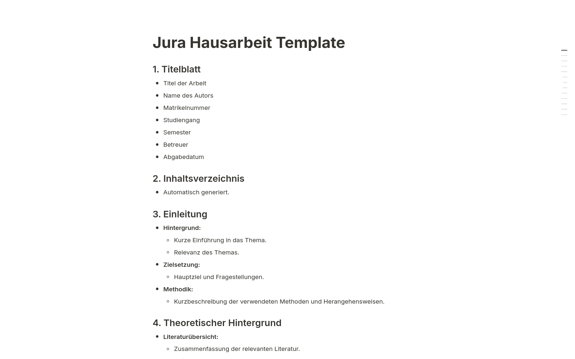 Jura Hausarbeit | Notion-Vorlage