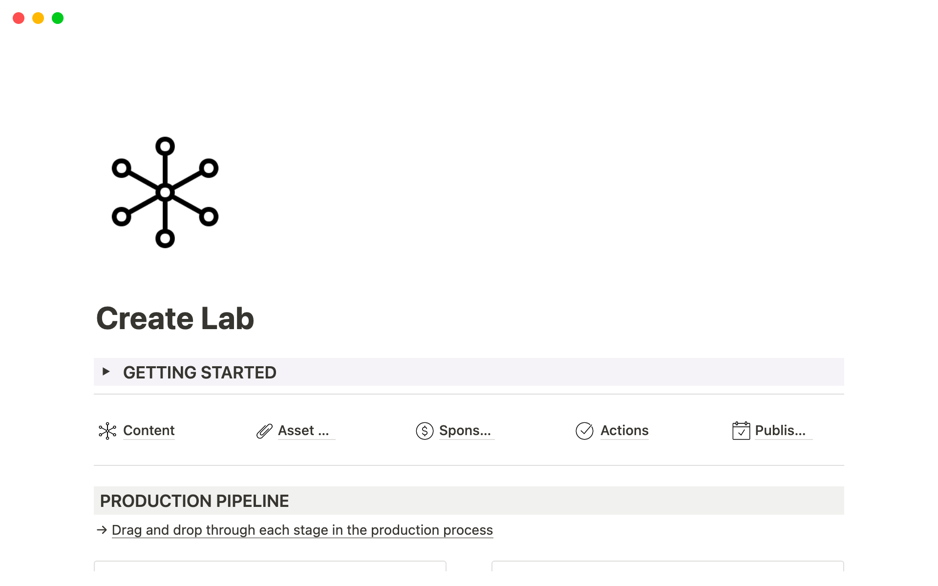 A template preview for Create Lab Production System for Content Creators