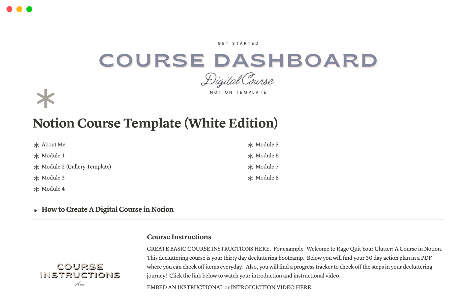 A template preview for Course Building (White Edition)