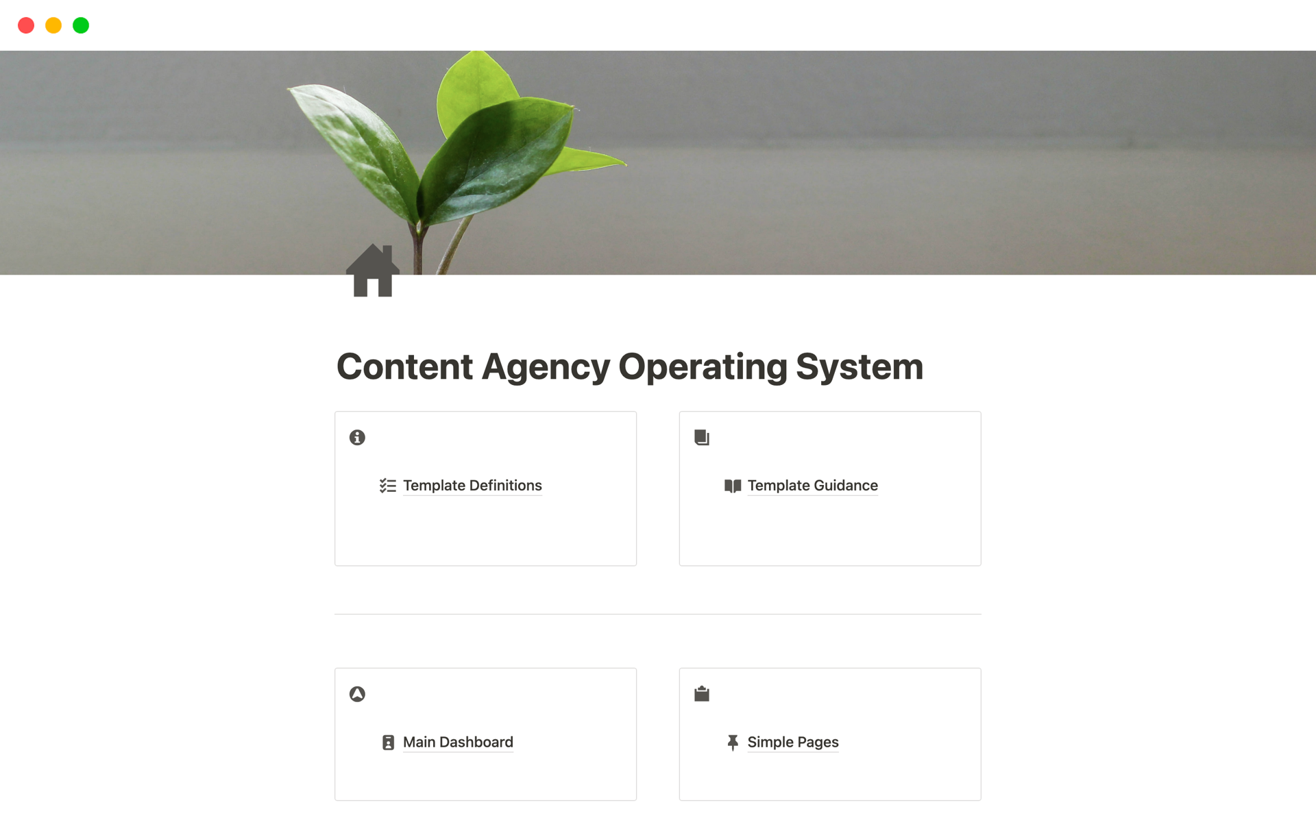 This template streamlines operations (like a content agency) by providing a central hub for both internal and external operations and balances your team's needs with client needs.