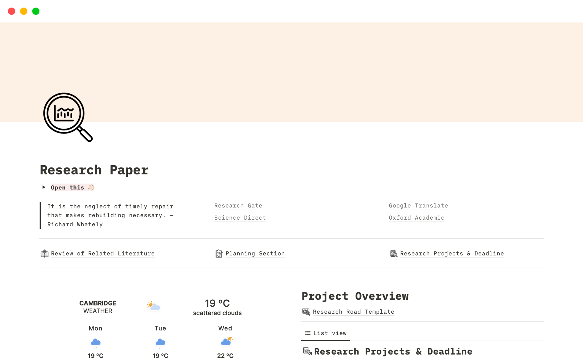 A template preview for Research Paper Template 2.0