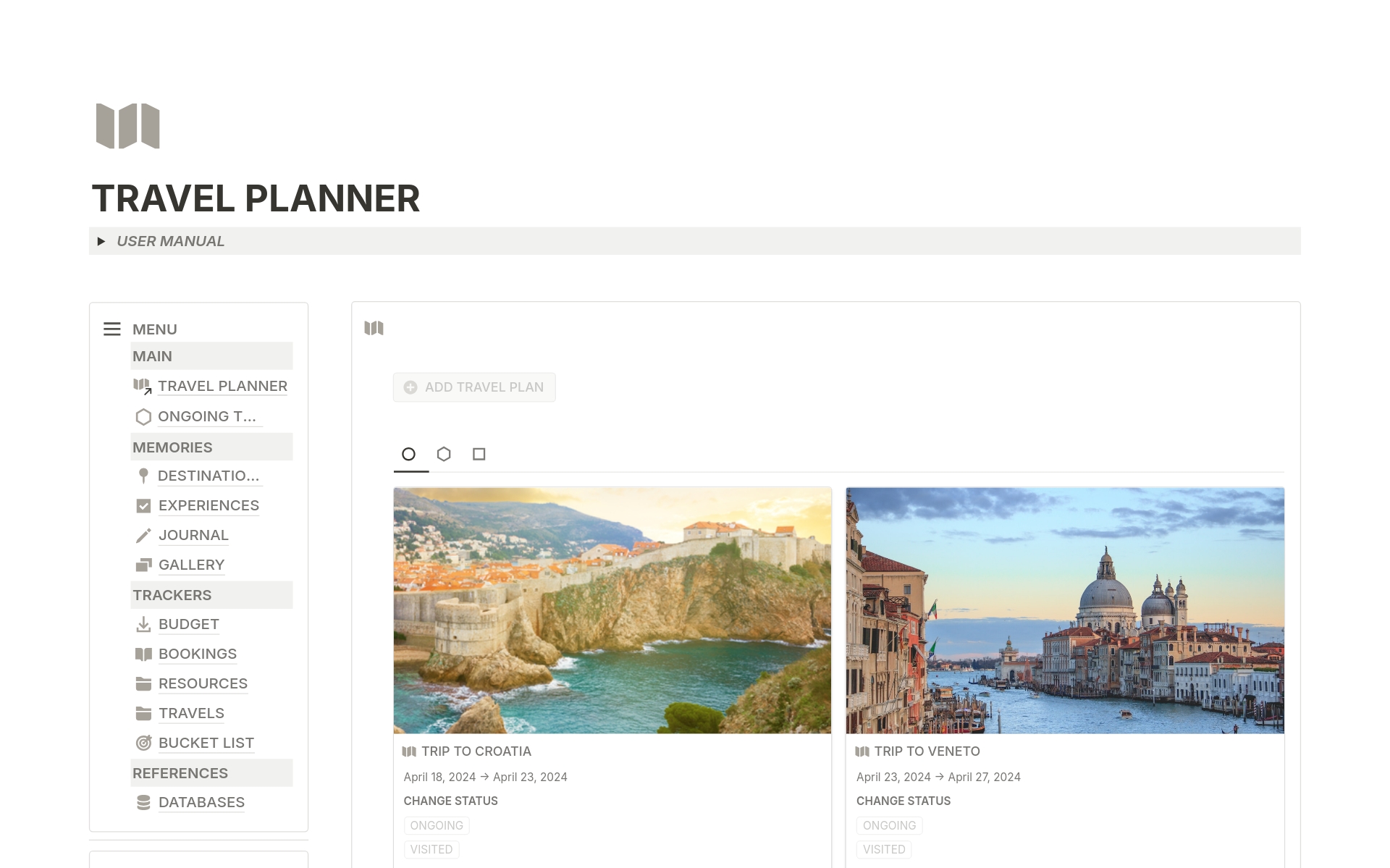 Travel Planner | Notion Template
