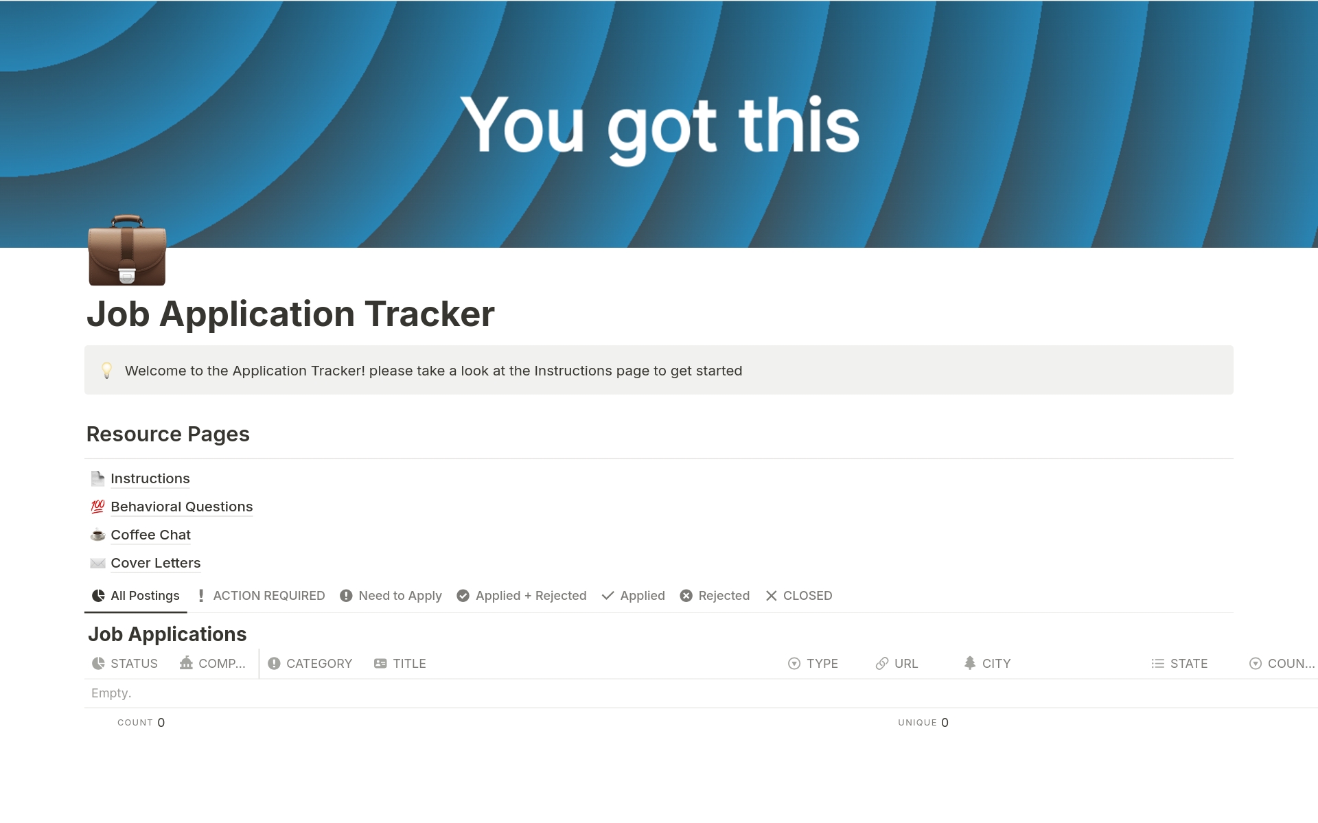 Job Application Tracker with Visualizer Program Notion Template
