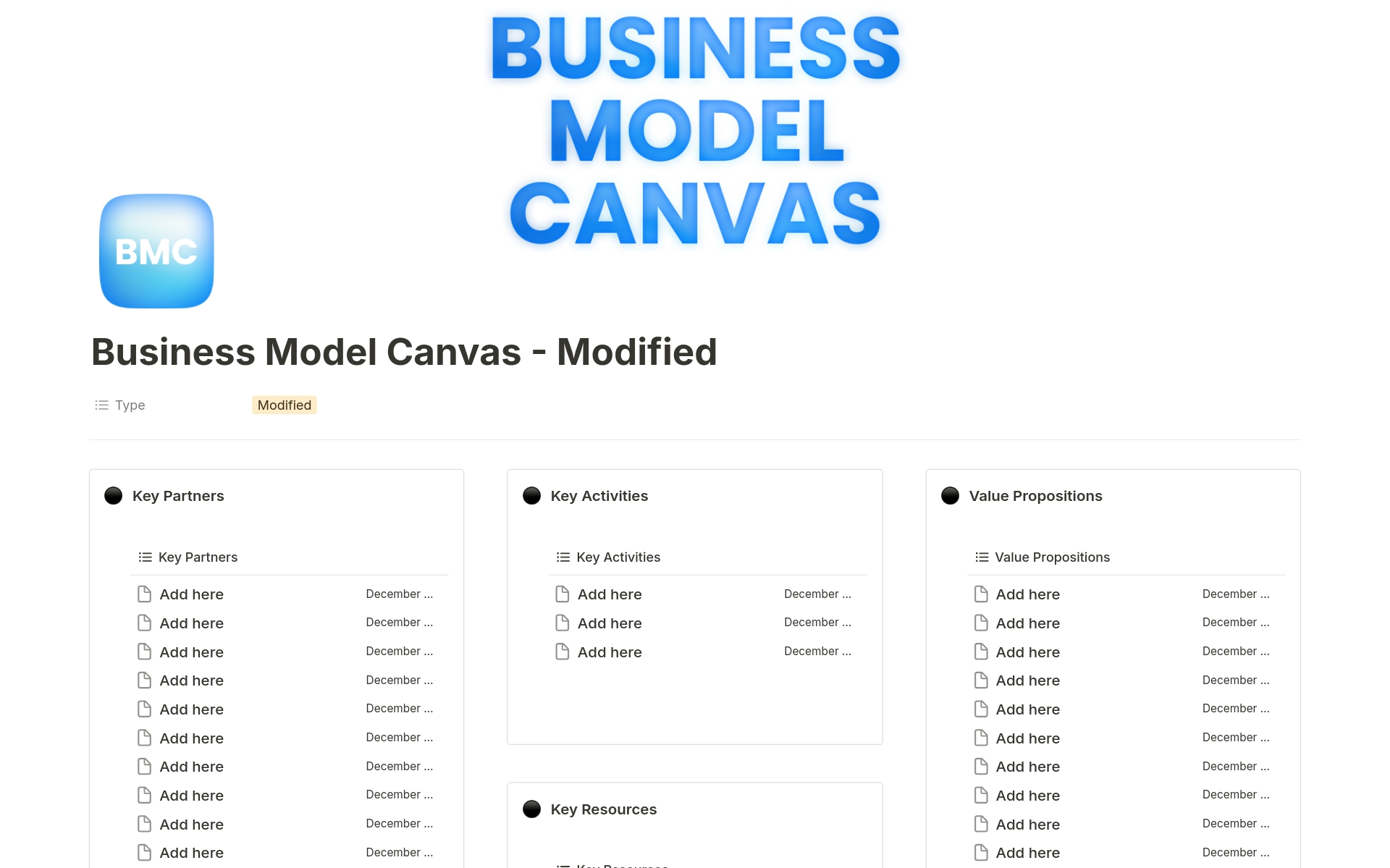 Business Model Canvas | Notion Template