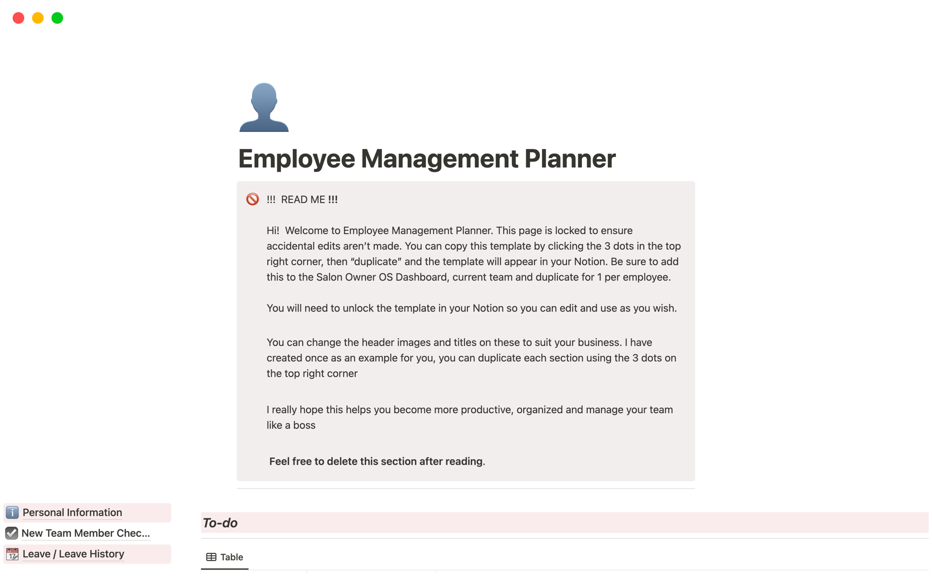 Employee Management Planner님의 템플릿 미리보기