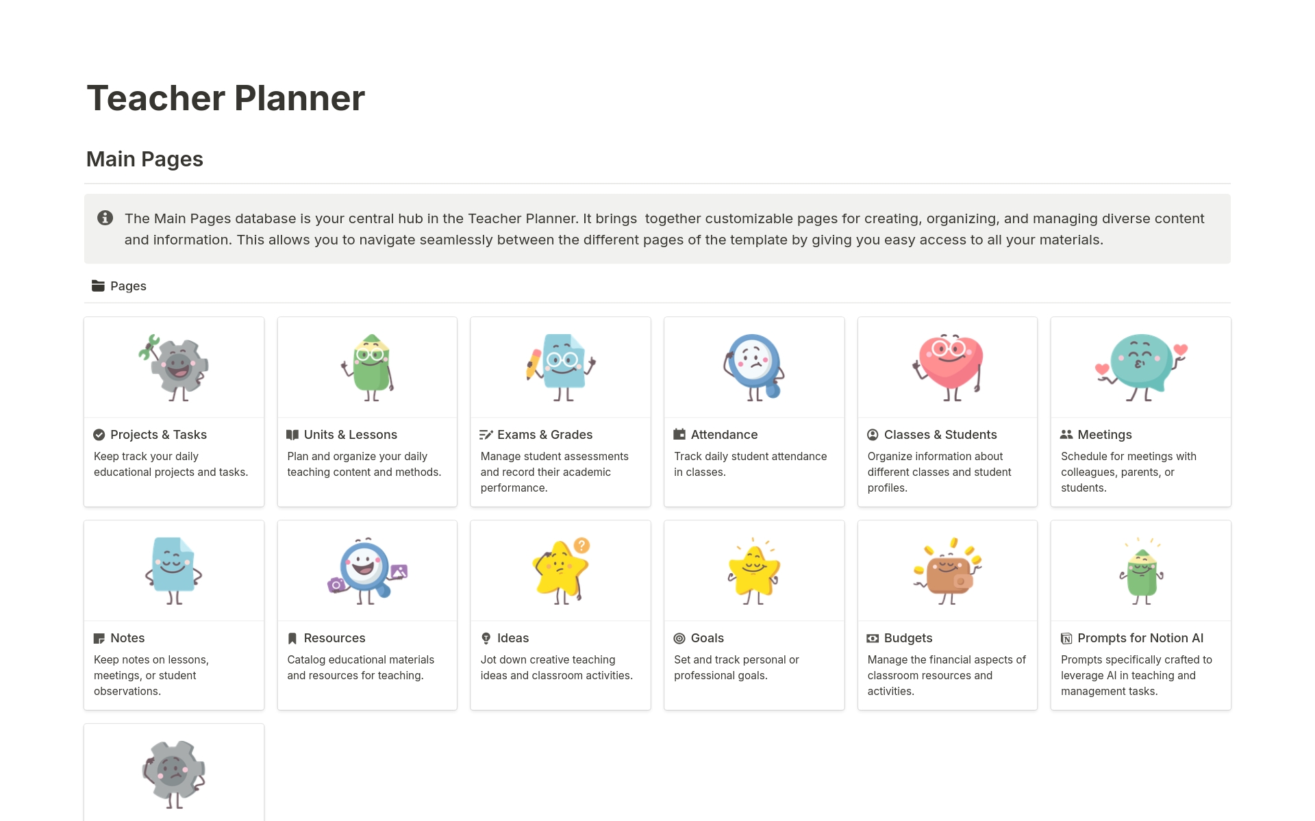 A template preview for Teacher Planner