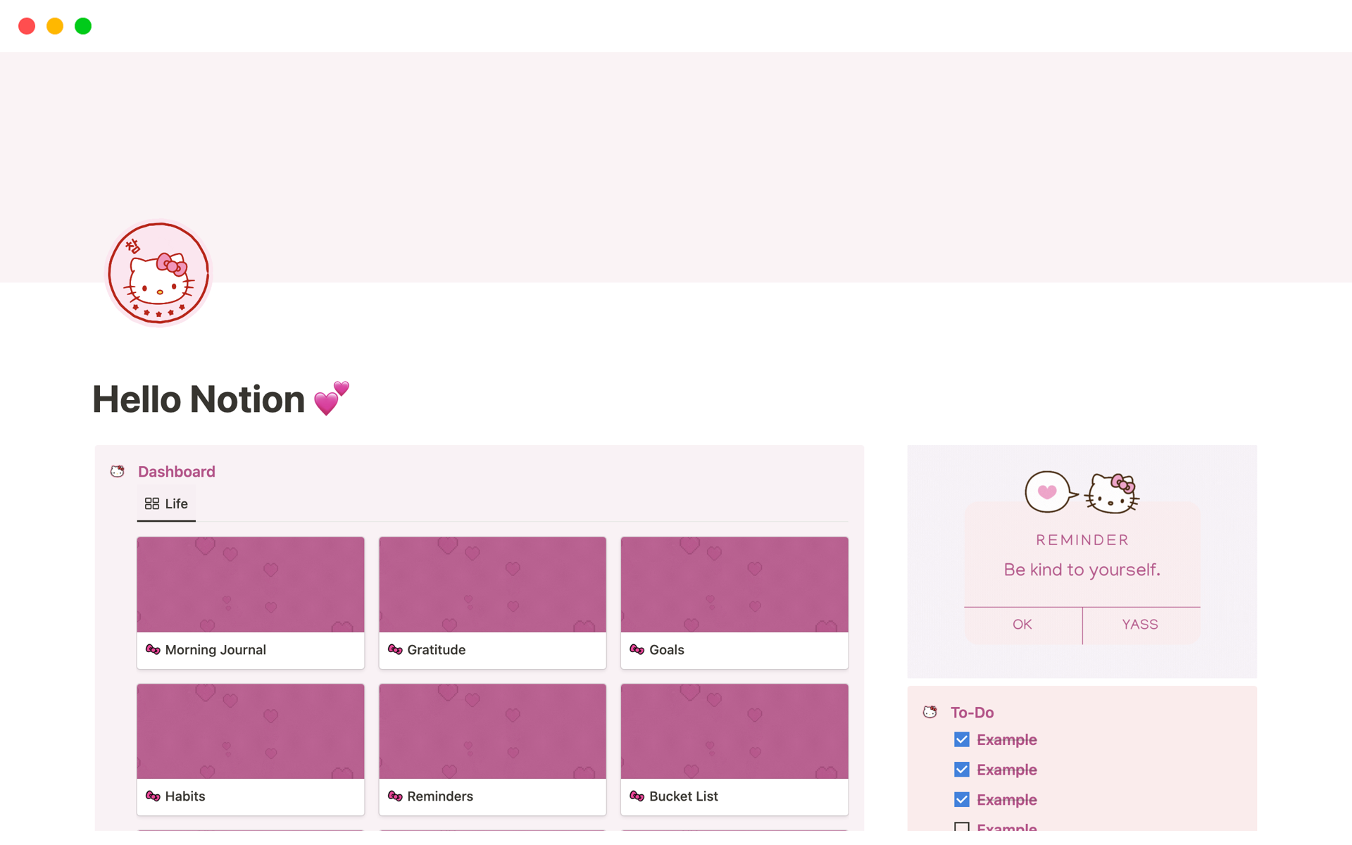 Uma prévia do modelo para Aesthetic Digital Planner