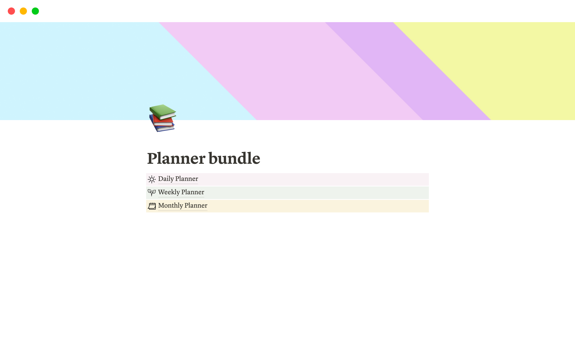 A template preview for Planner bundle