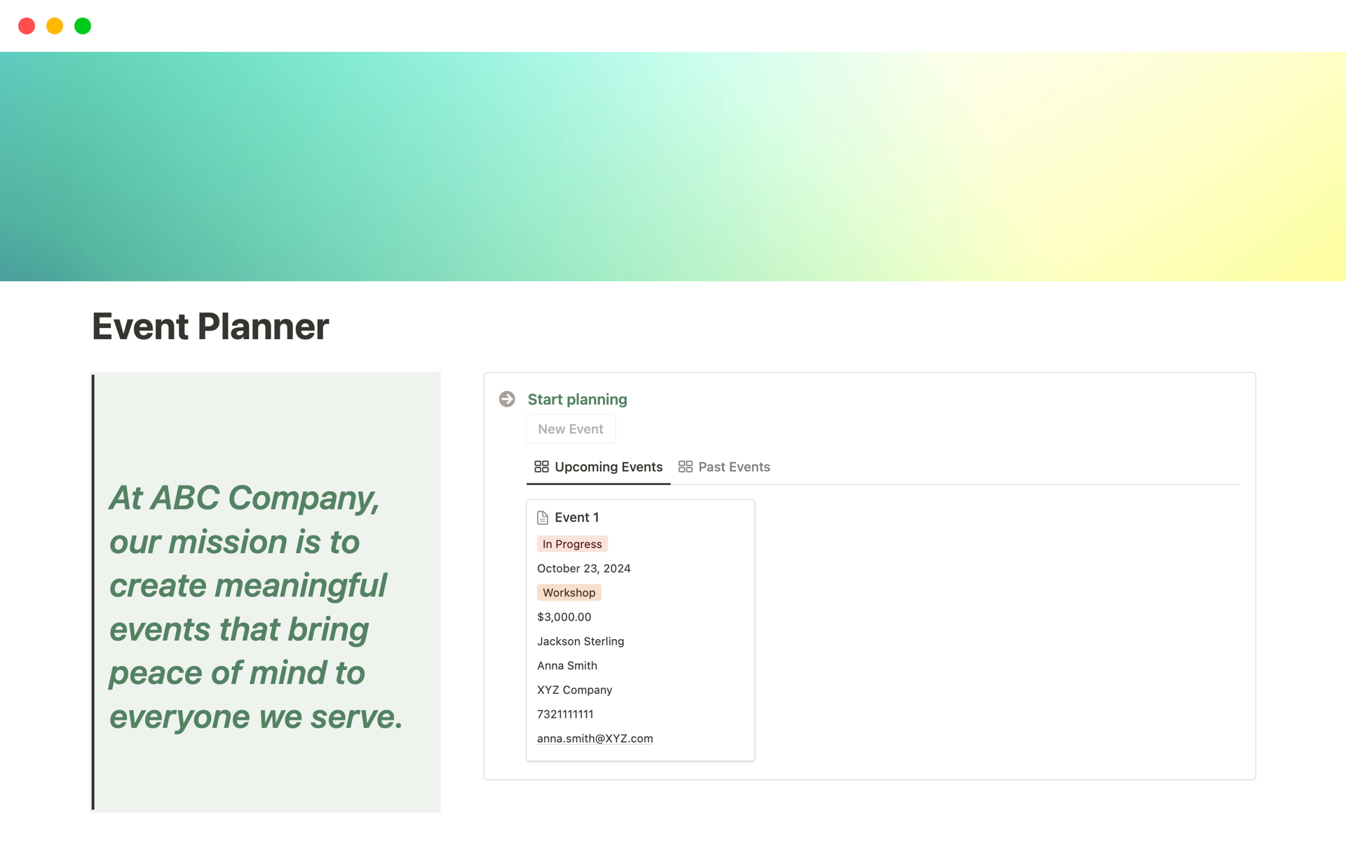 Master Event Planner Notion Template