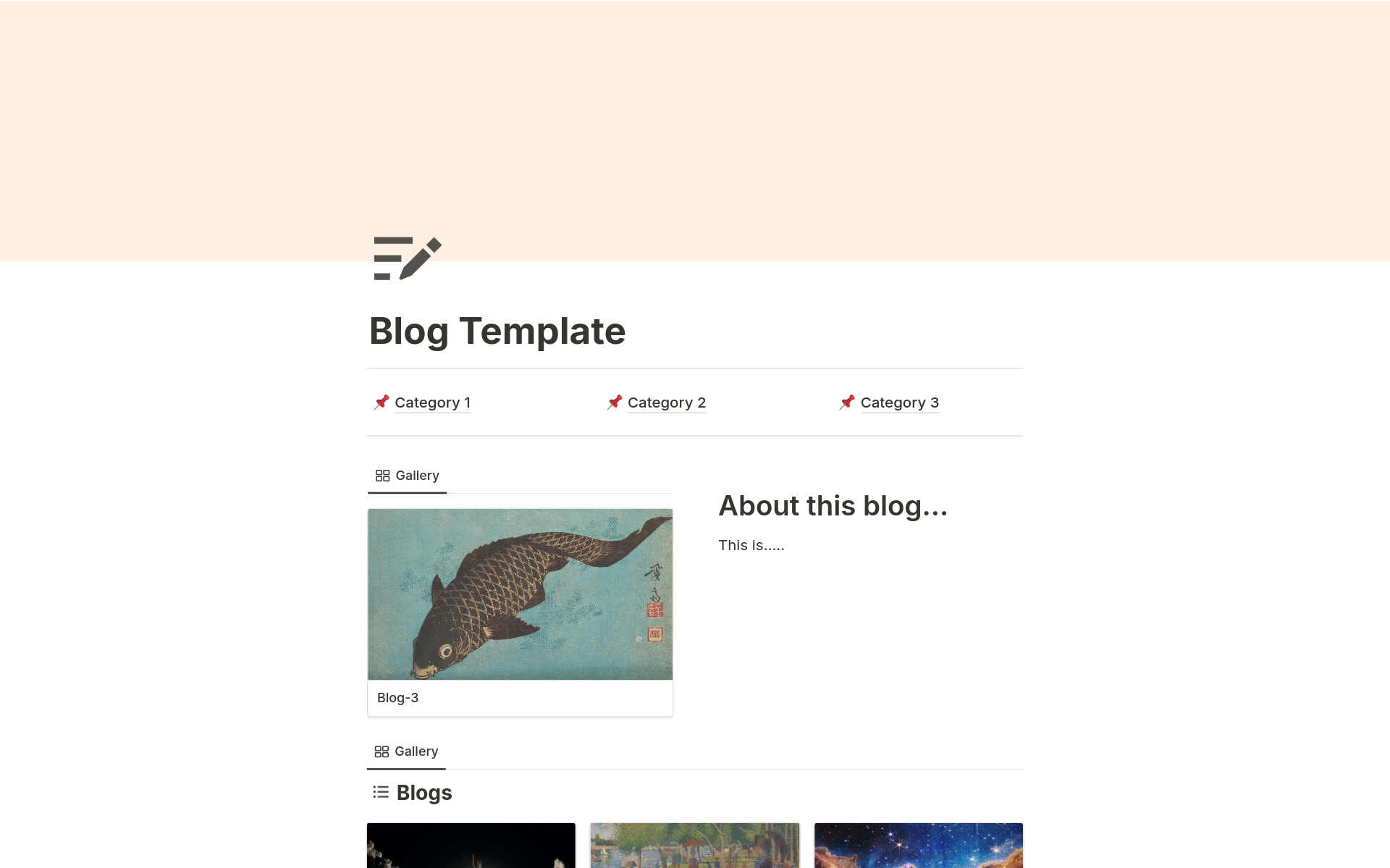 A template preview for Writer’s article manger