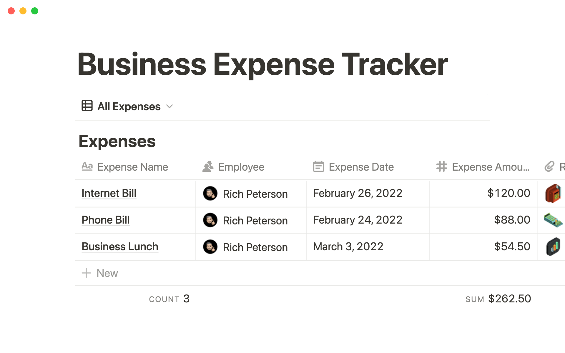 Business Expense Tracker by Template Road Notion Template