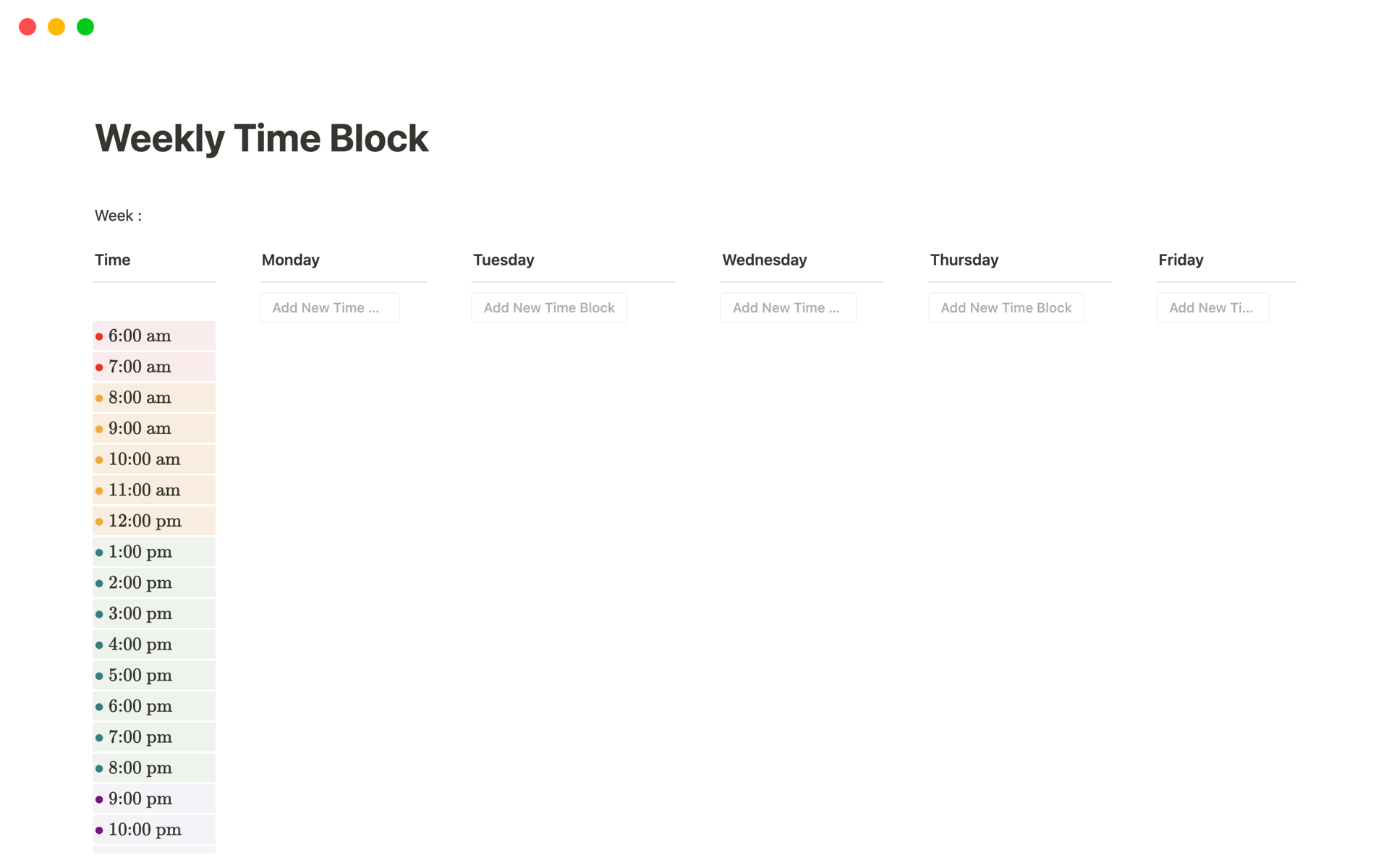 This template is designed to help you seamlessly implement time blocking into your daily routine.