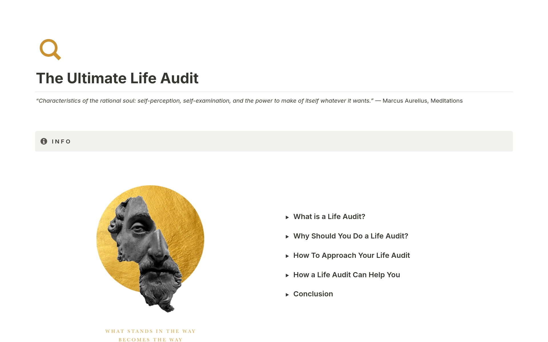 A template preview for The Ultimate Life Audit