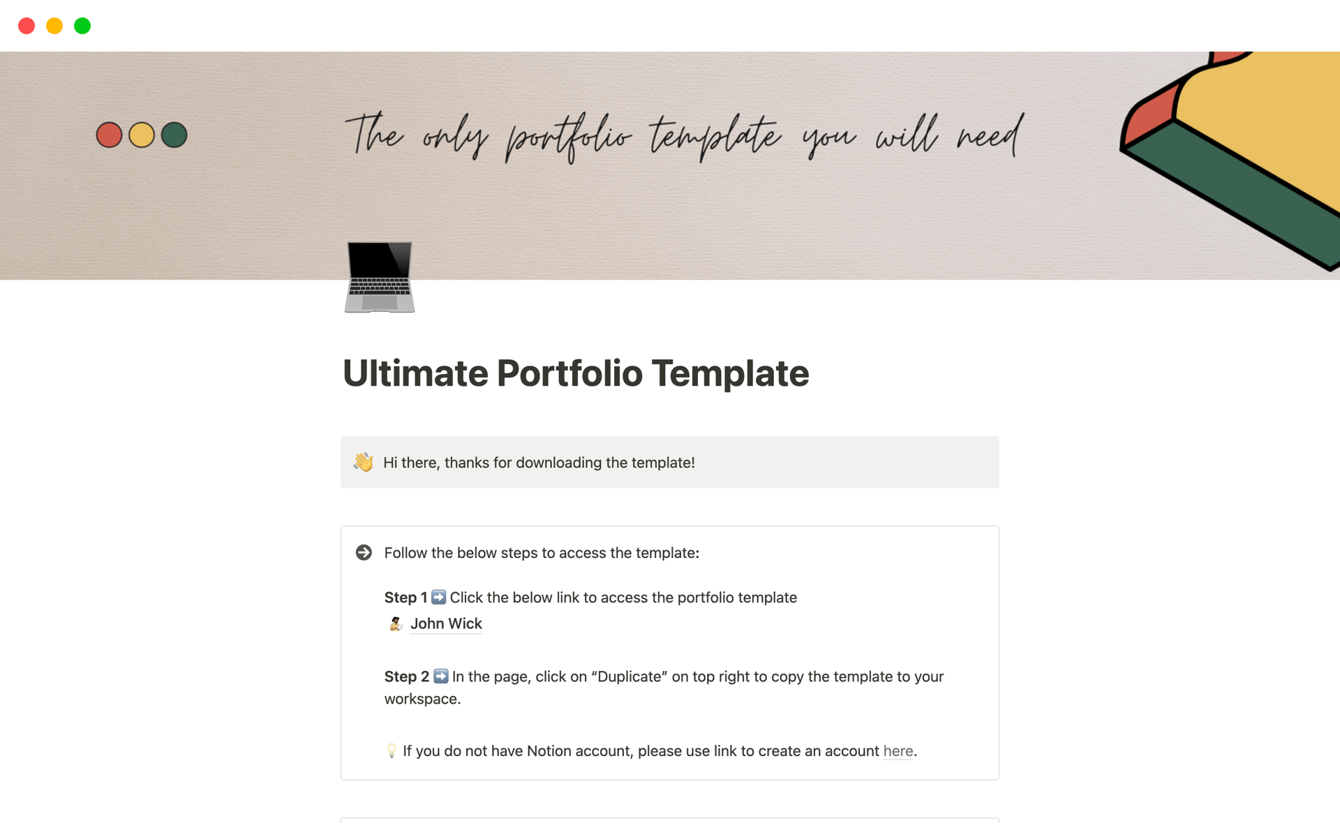A template preview for Ultimate Portfolio Template