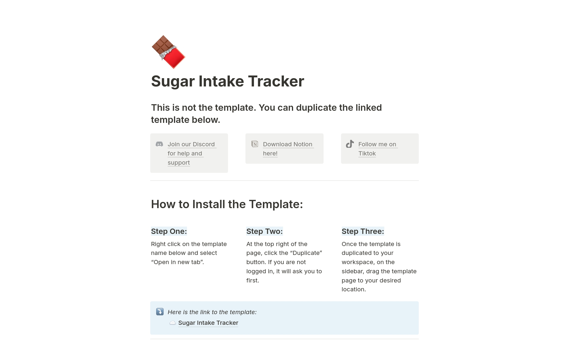 Sugar Intake Tracker [ADHD] by Braelyn Systems For ADHD Notion Template