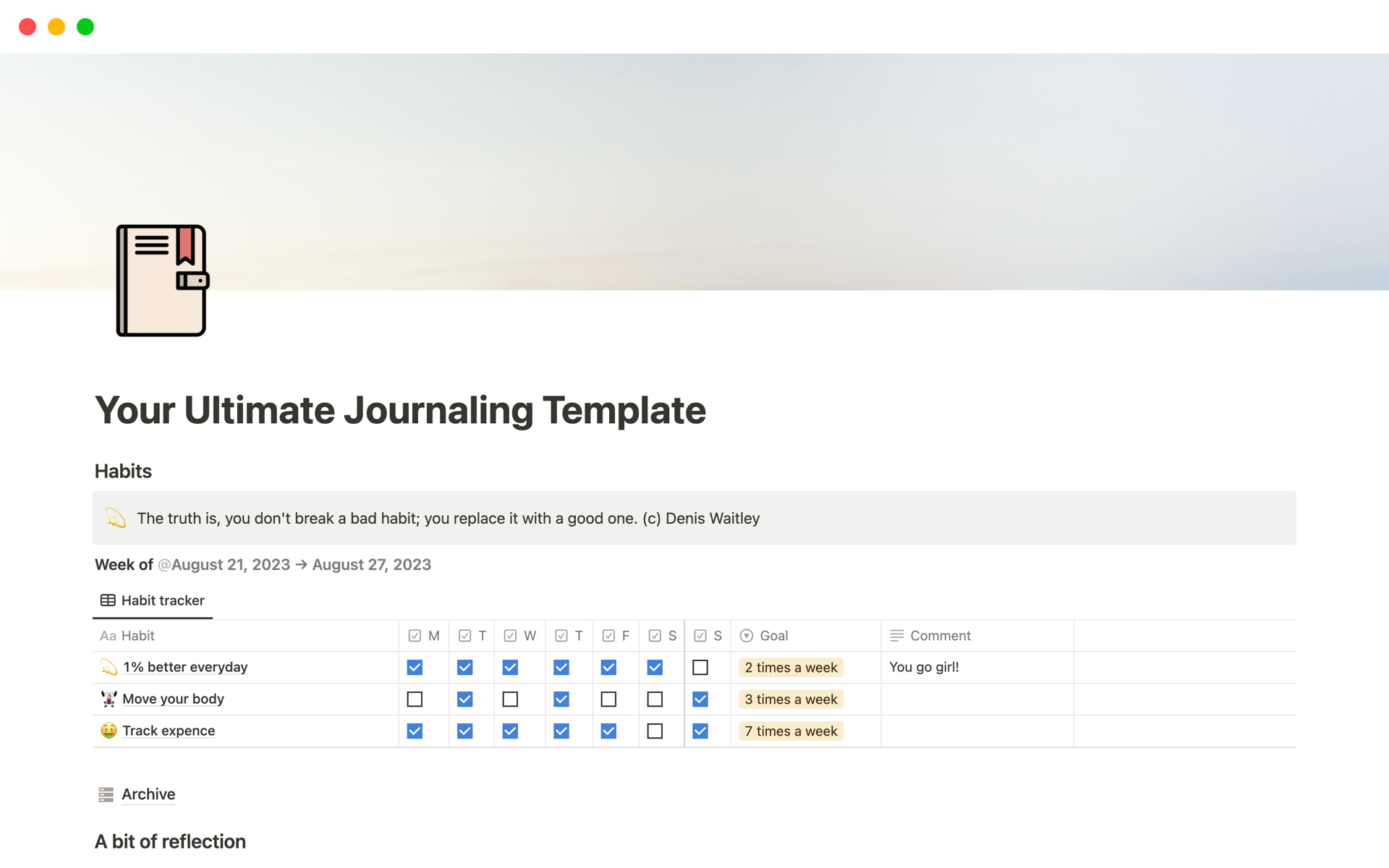 Your Ultimate Journaling Template Template by Lana Rudie | Notion ...