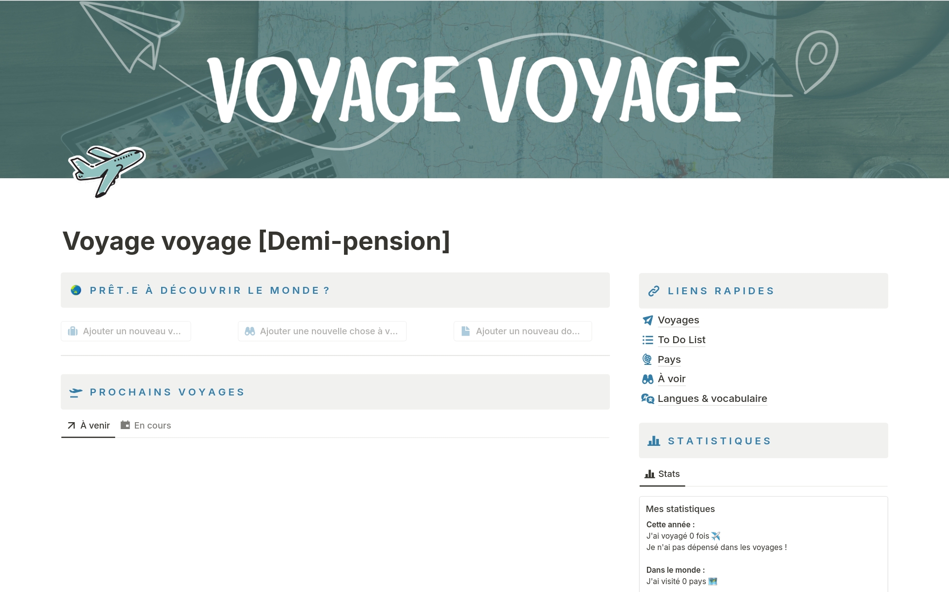 A template preview for Voyage voyage