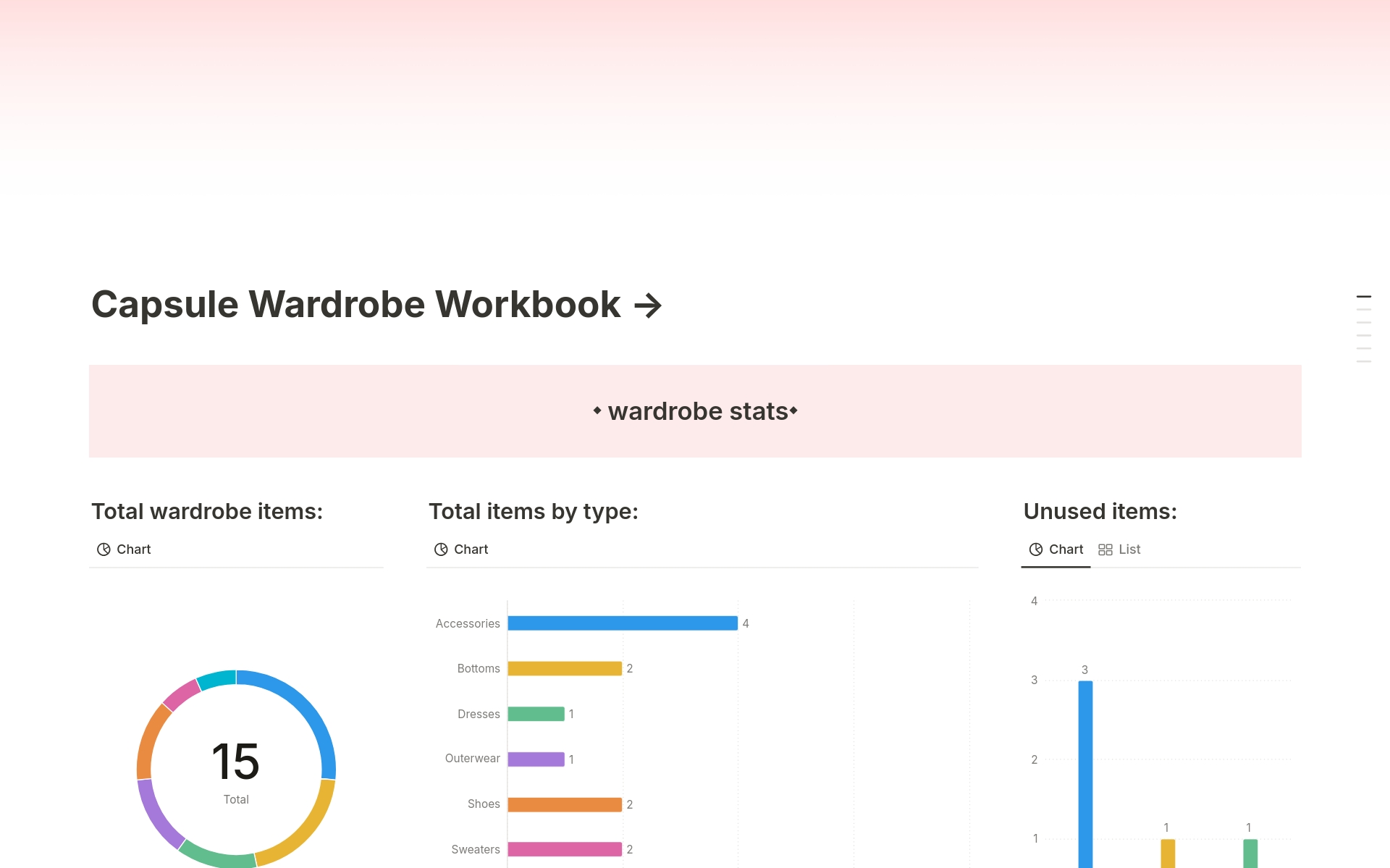 Capsule Wardrobe Workbook by Eve Creates Notion Template