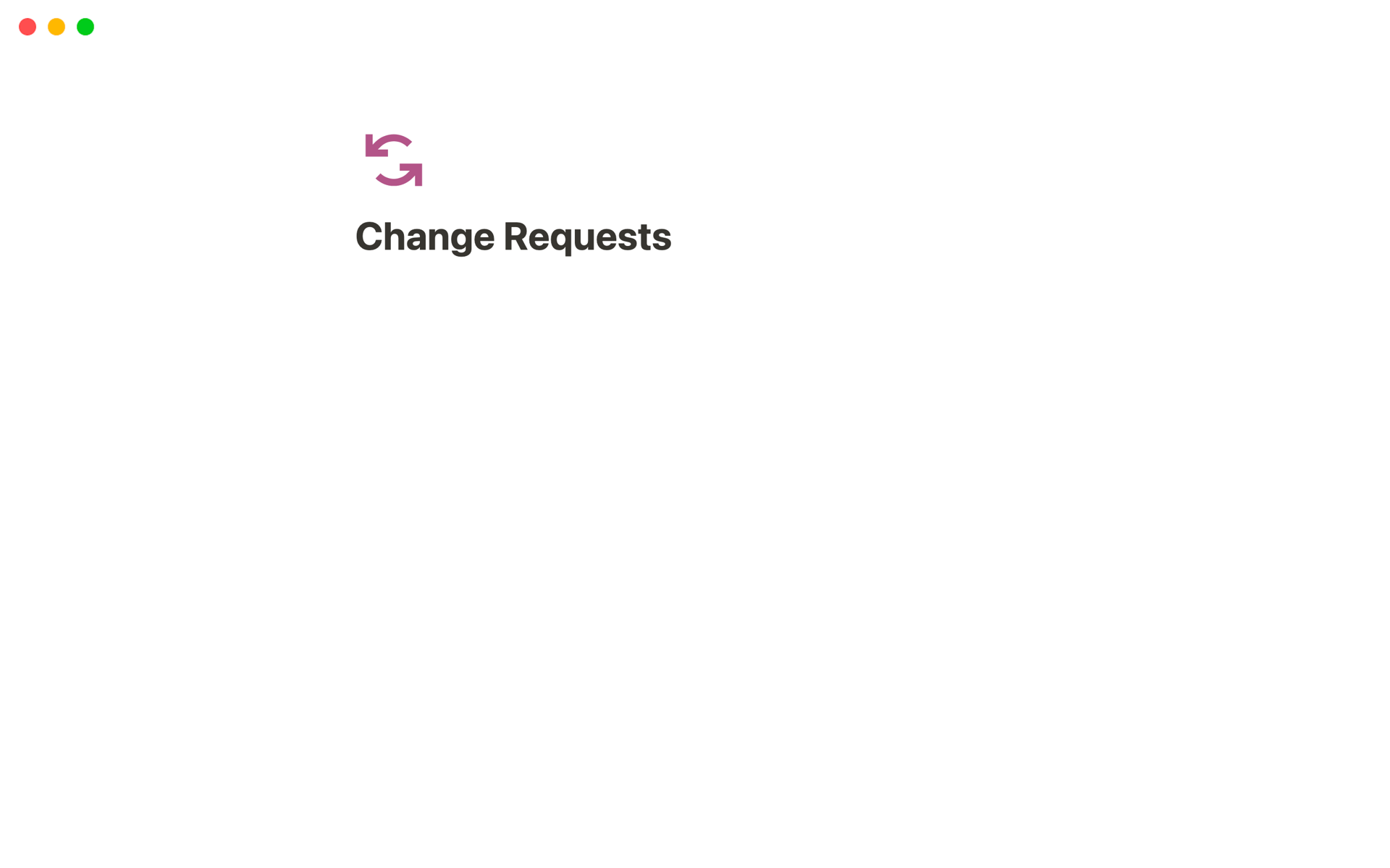 Change request template targeted primarily at software projects