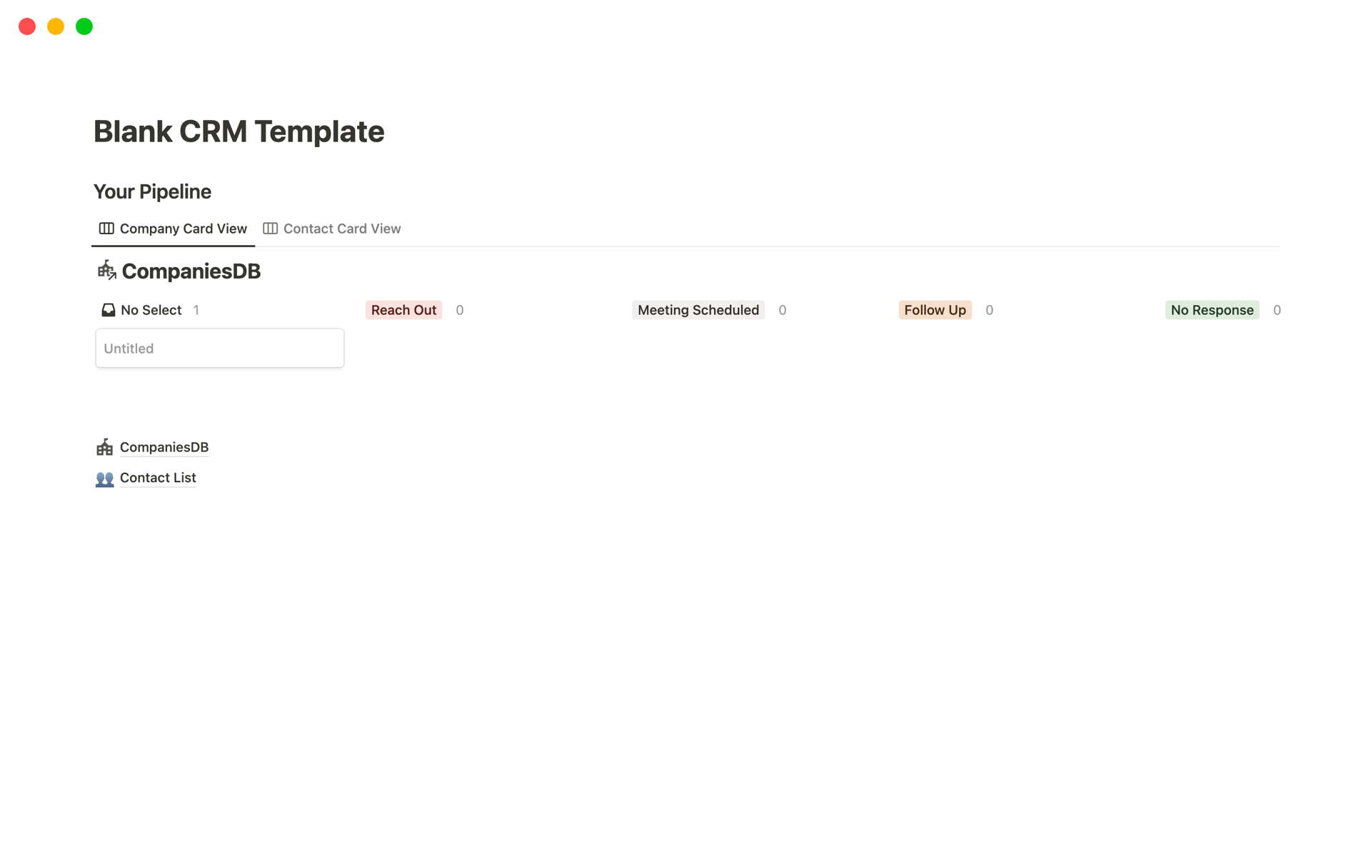 Customer relationship management database Template | Notion Marketplace