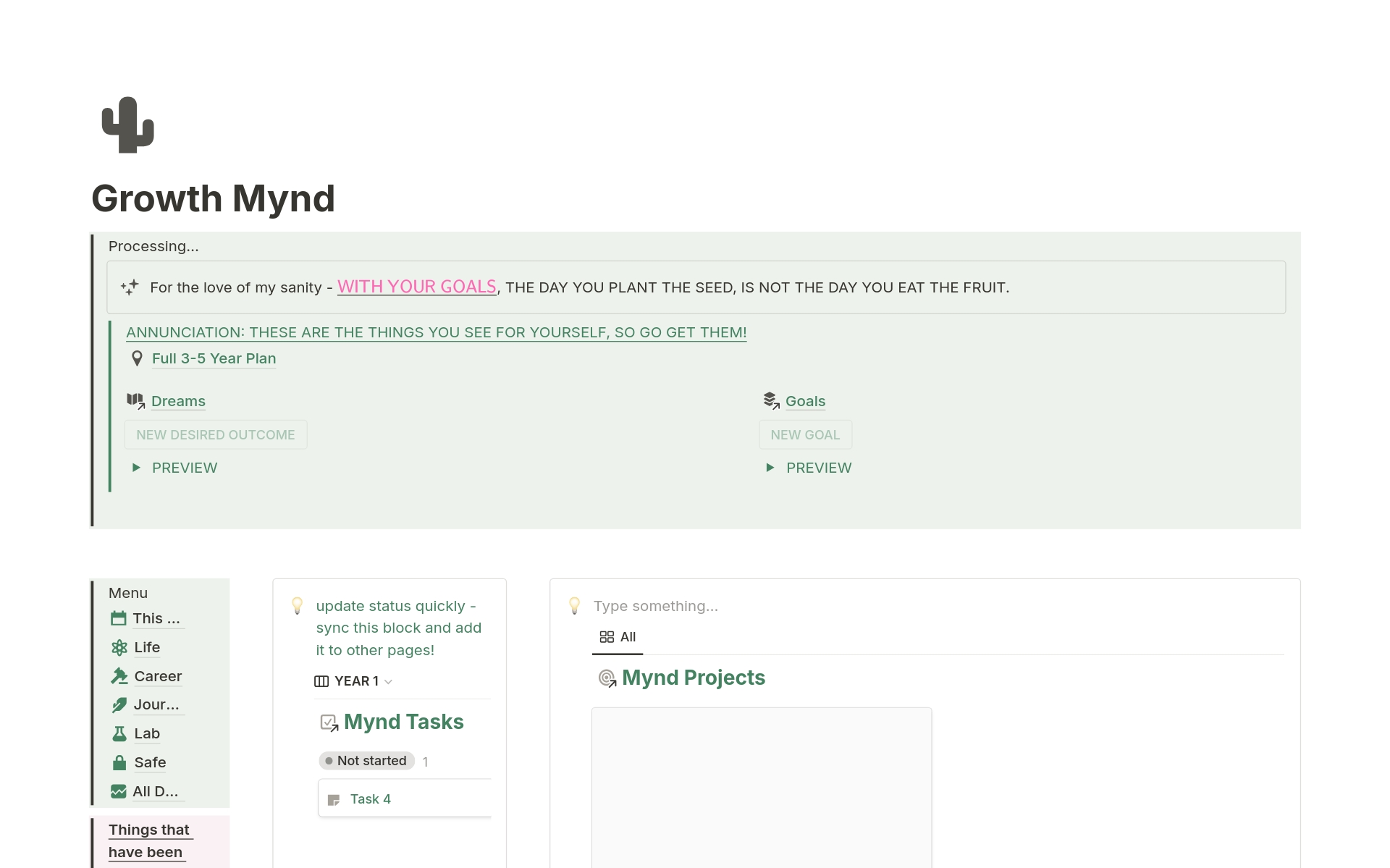A template preview for Home Page - Growth Mynd
