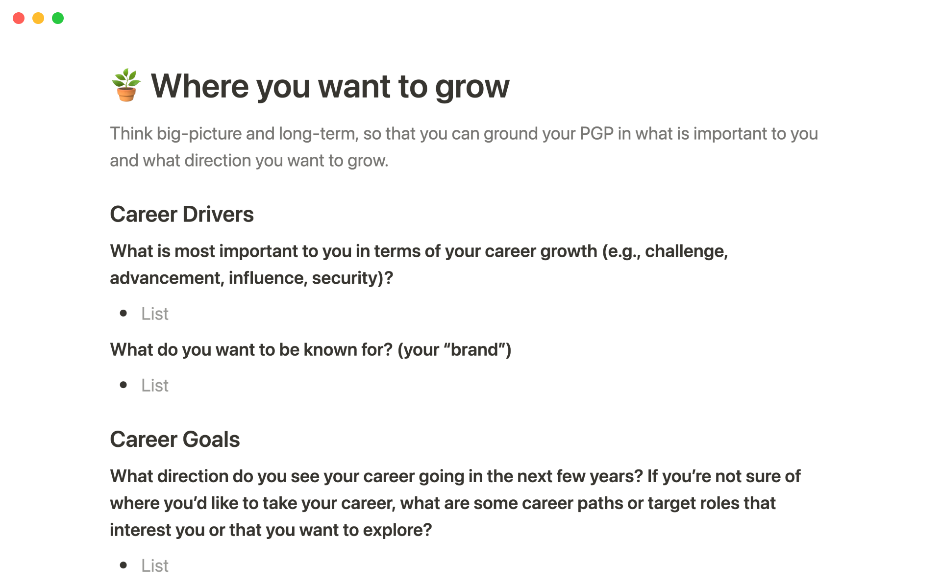 Clarify your career objectives and have a dynamic growth plan that sparks action.