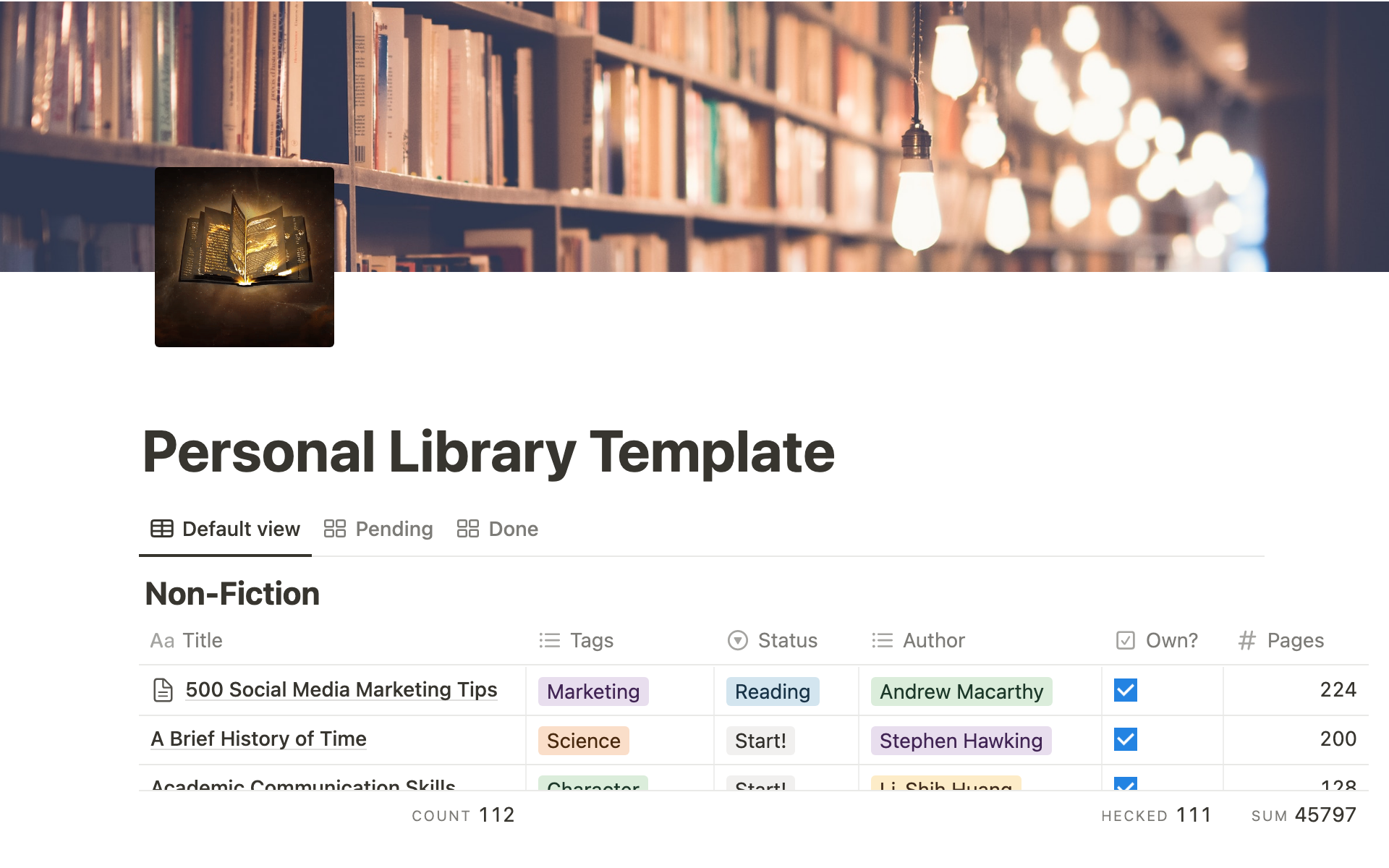 Personal Library Template | Notion Marketplace