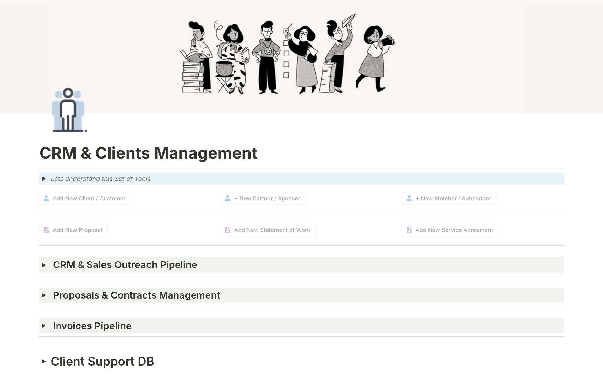 A template preview for Clients, Partners & Sponsors Management System