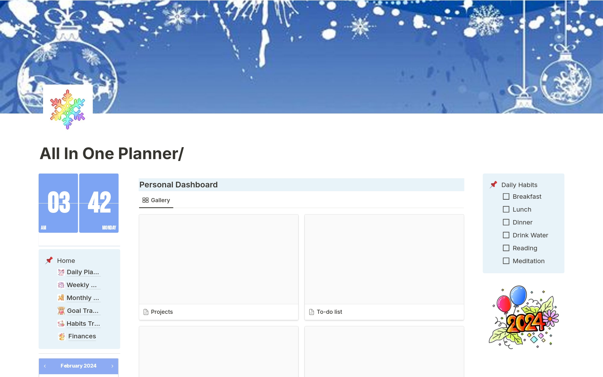 The All In One Planner is a comprehensive tool that helps you stay organized and manage your daily, weekly, and monthly tasks. With a variety of planner templates and trackers, you can easily plan your schedule, set goals, track habits, and manage your finances all in one place.