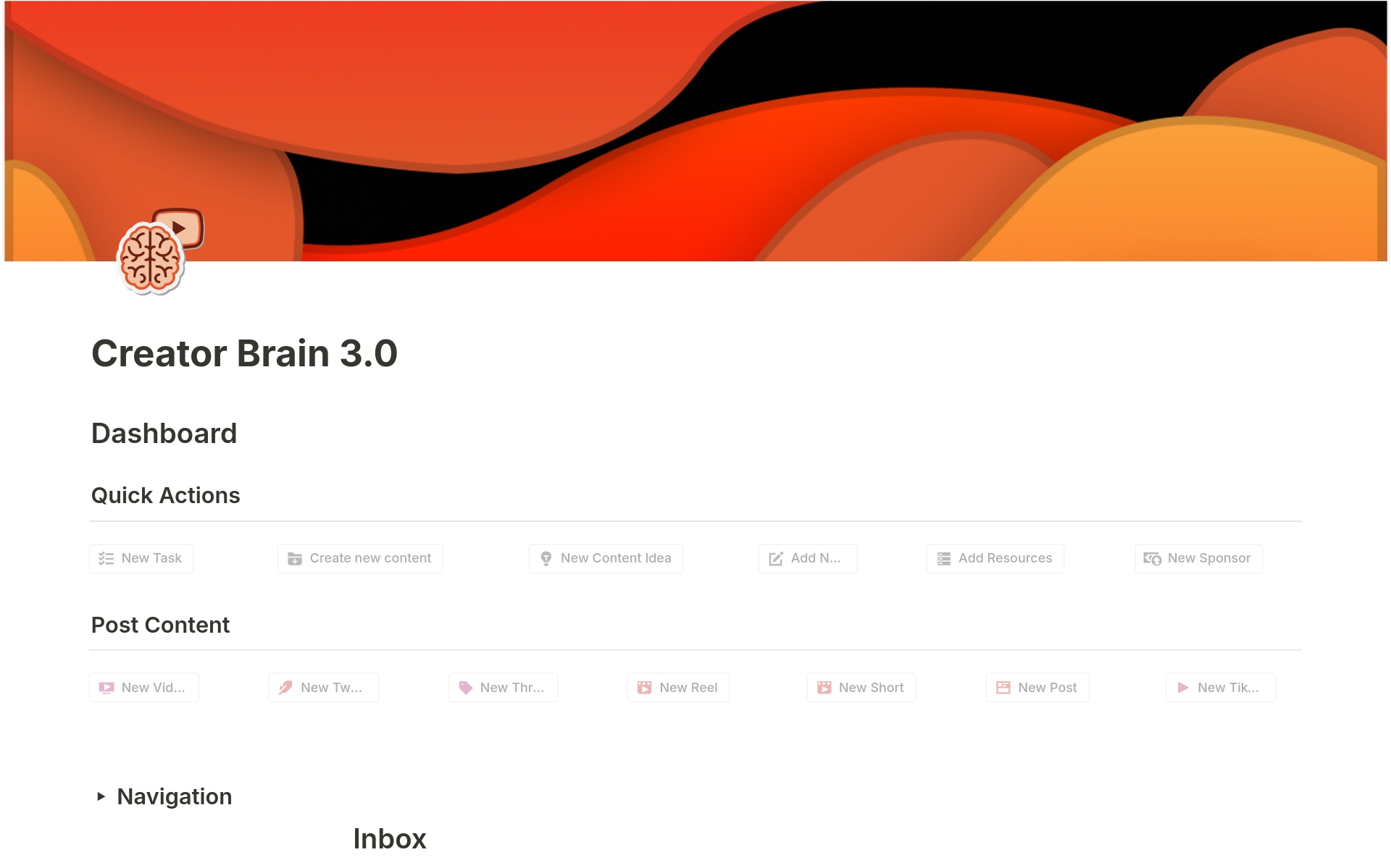 A template preview for Creator Brain 3.0