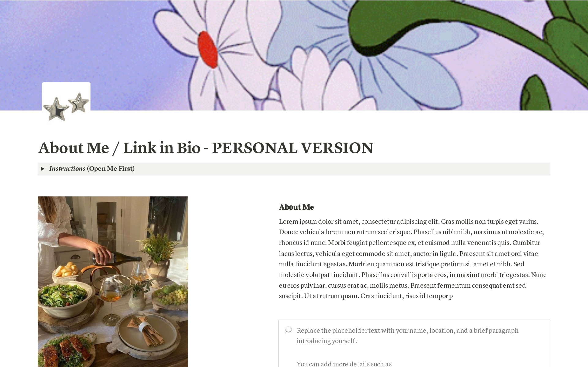 Vista previa de plantilla para About me / Link in Bio - PERSONAL VERSION