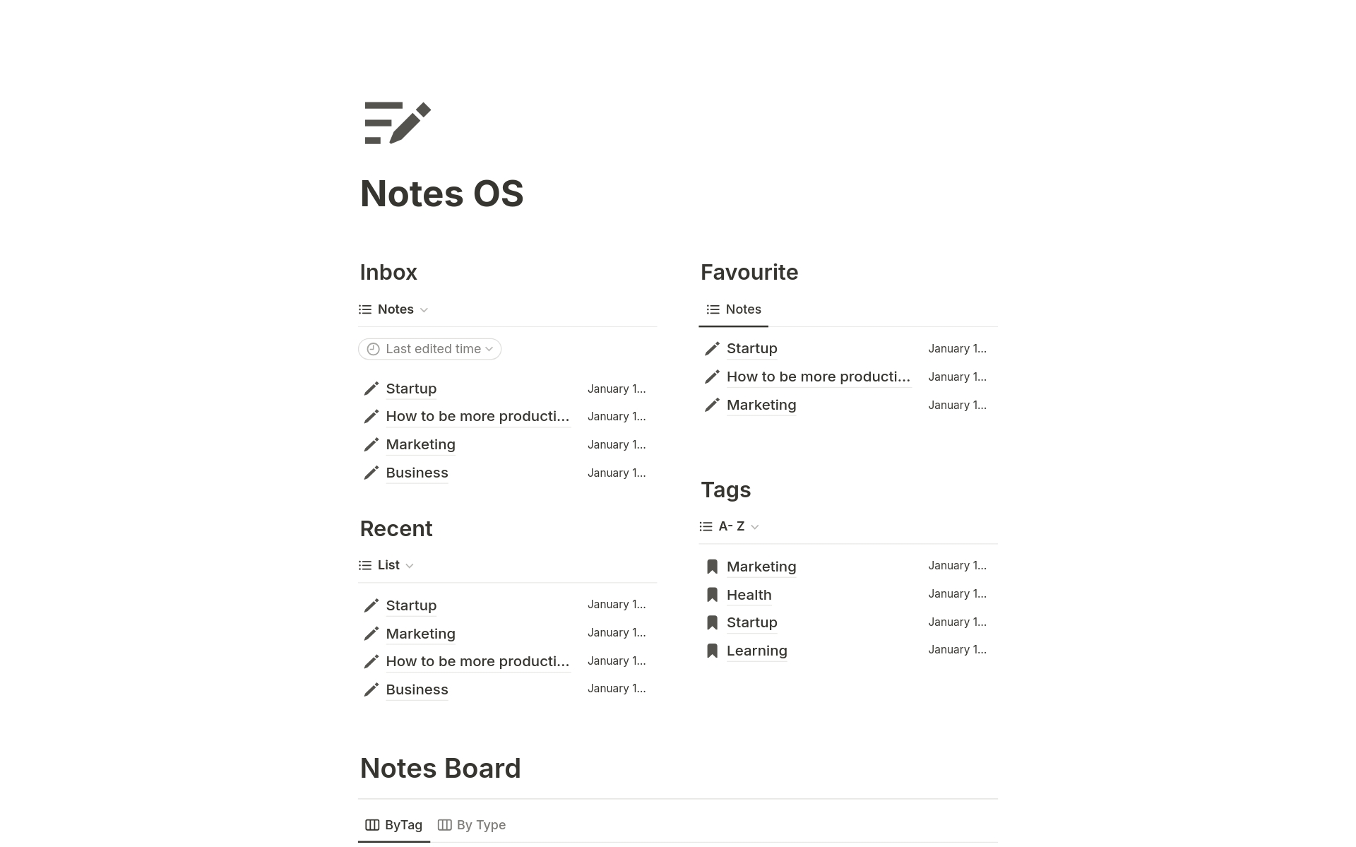 Ultimate Notes OS | Notion Template