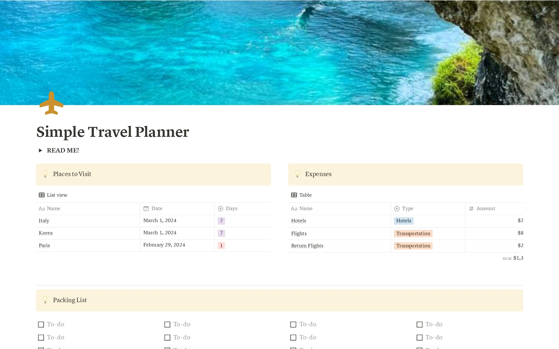 A simple Travel Planner!