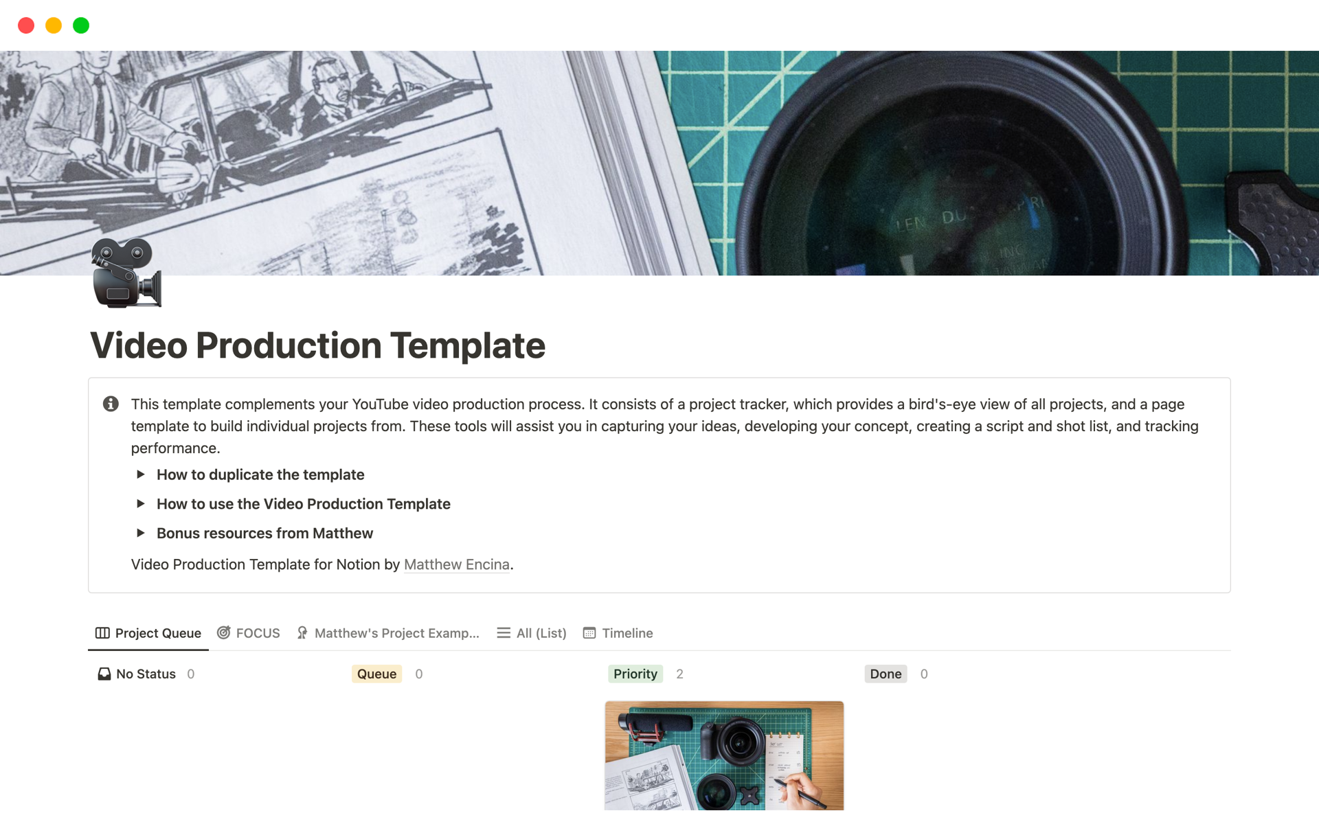 A template preview for Video Production Template 