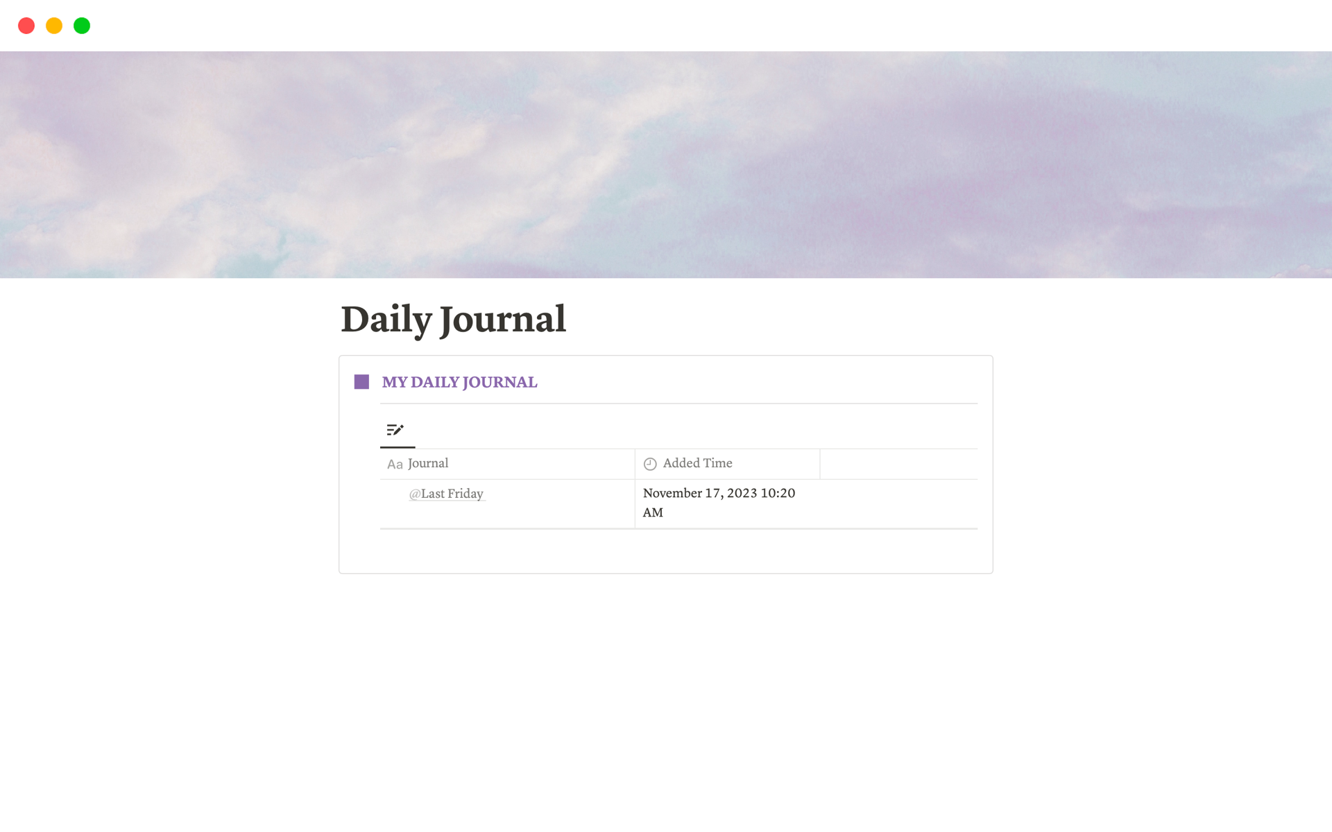 Daily Journal by HitaNotion Notion Template