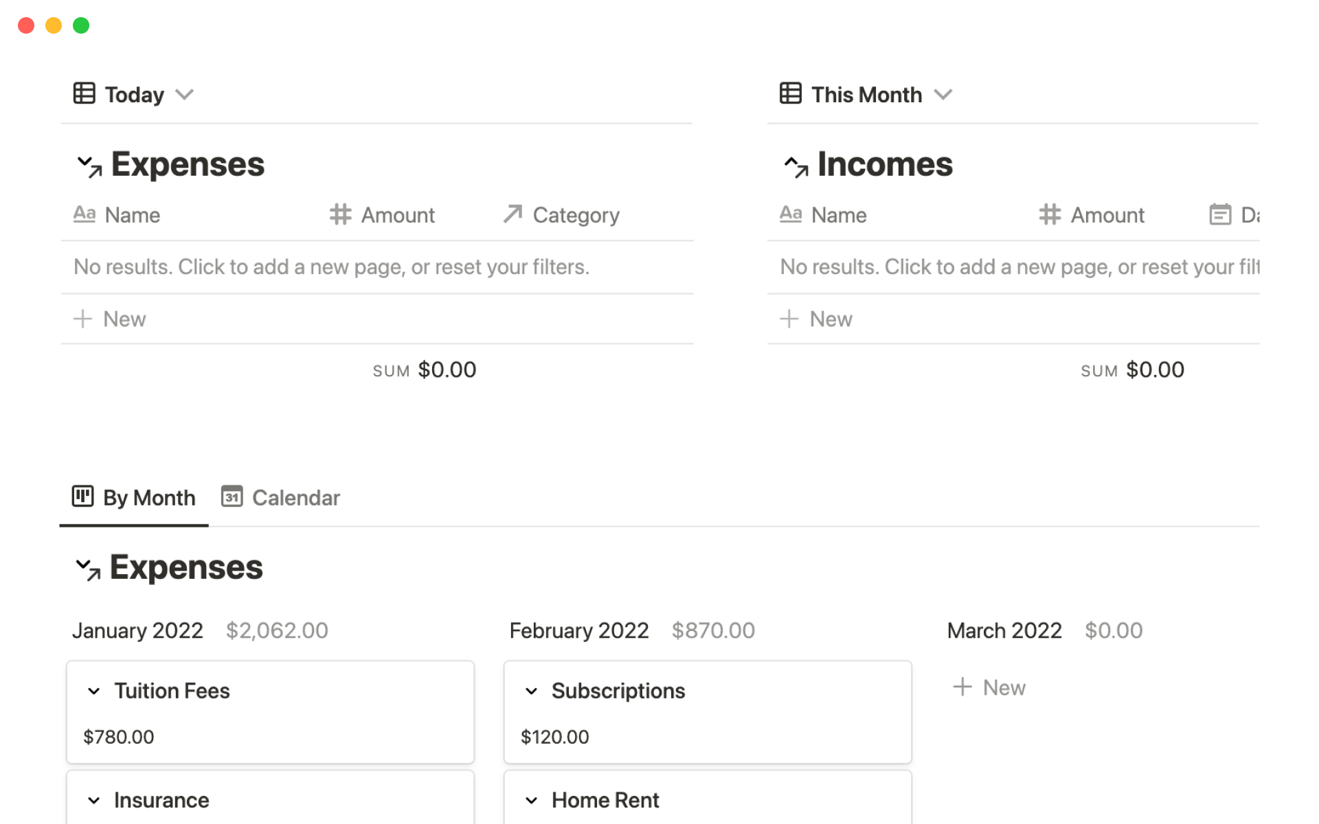 An all-in-one dashboard to help you in managing and tracking your finances.
