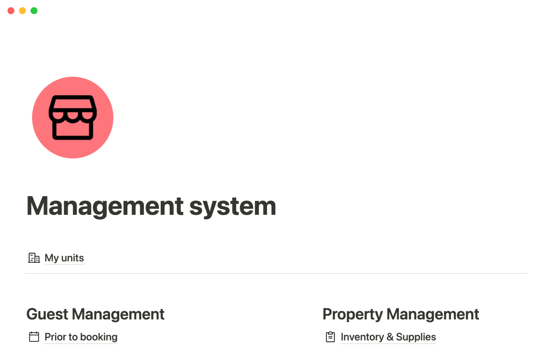 A template preview for Airbnb management