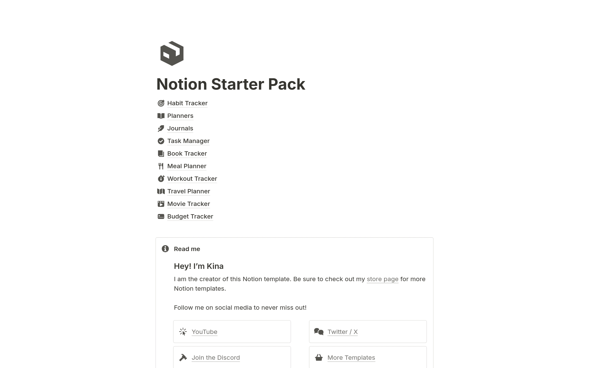 A template preview for Starter Pack (10x Templates)