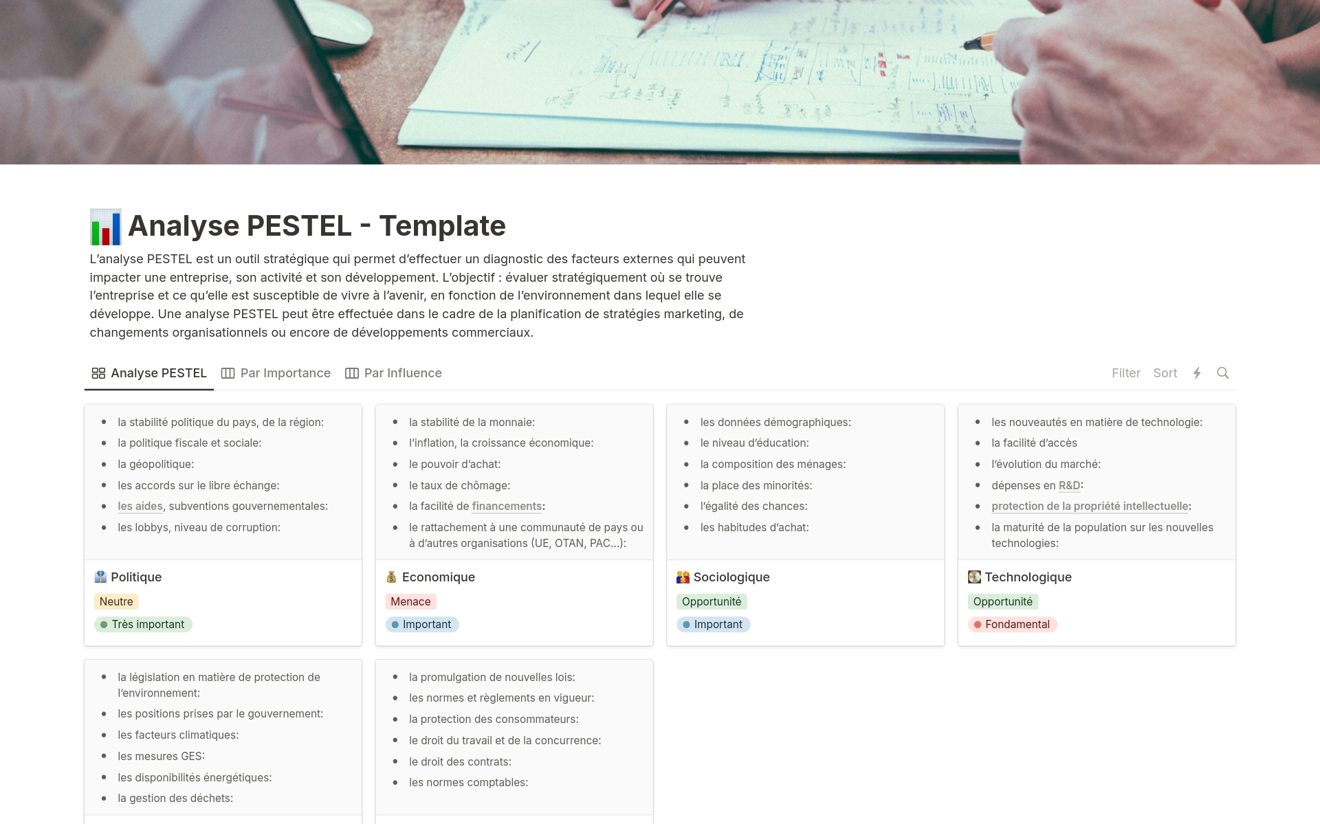 A template preview for Analyse PESTEL