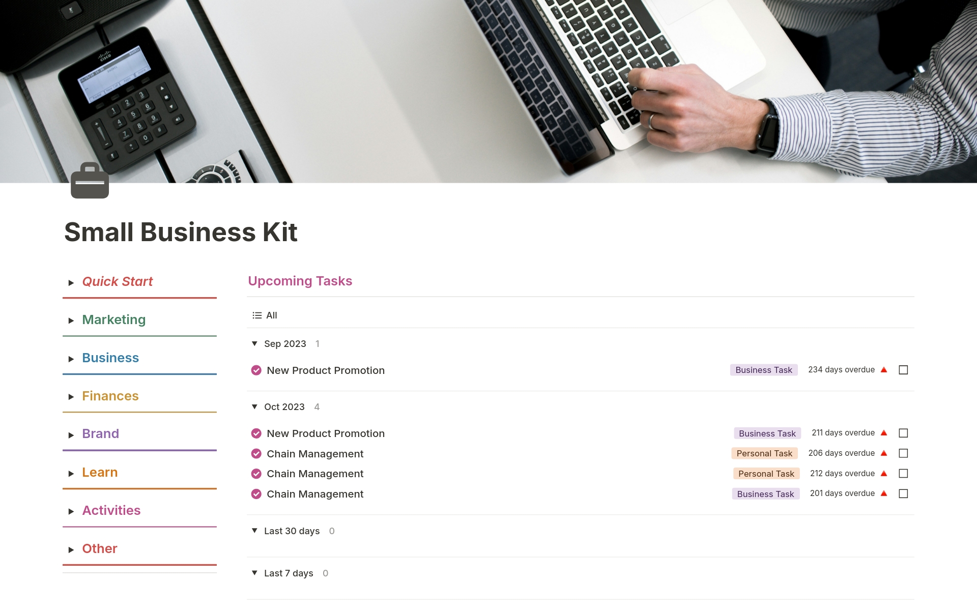 Eine Vorlagenvorschau für Small Business Kit 