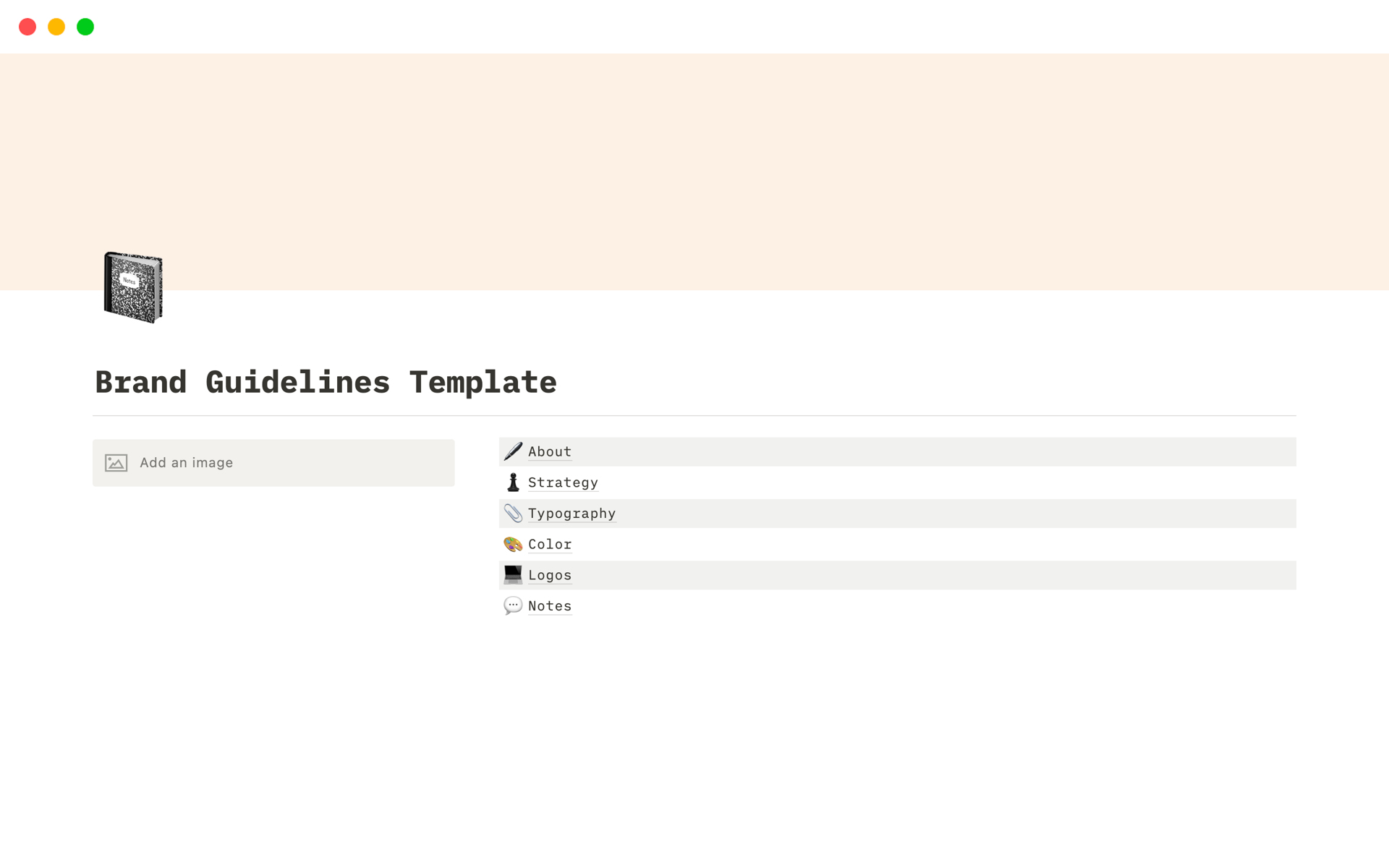 Brand Guidelines by Emma McGoldrick Notion Template